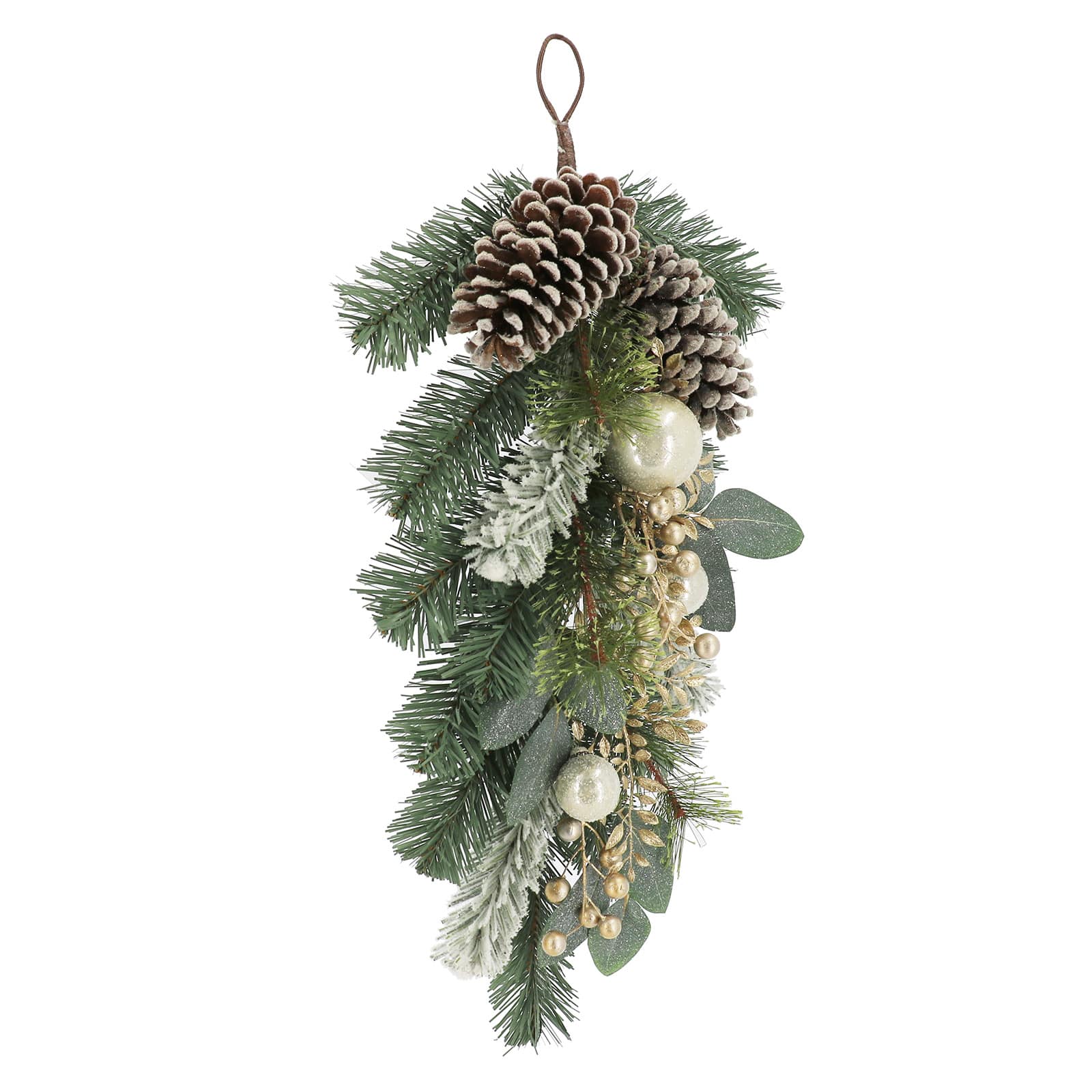 24&#x22; Snowy Pine &#x26; Champagne Berry Teardrop by Ashland&#xAE;