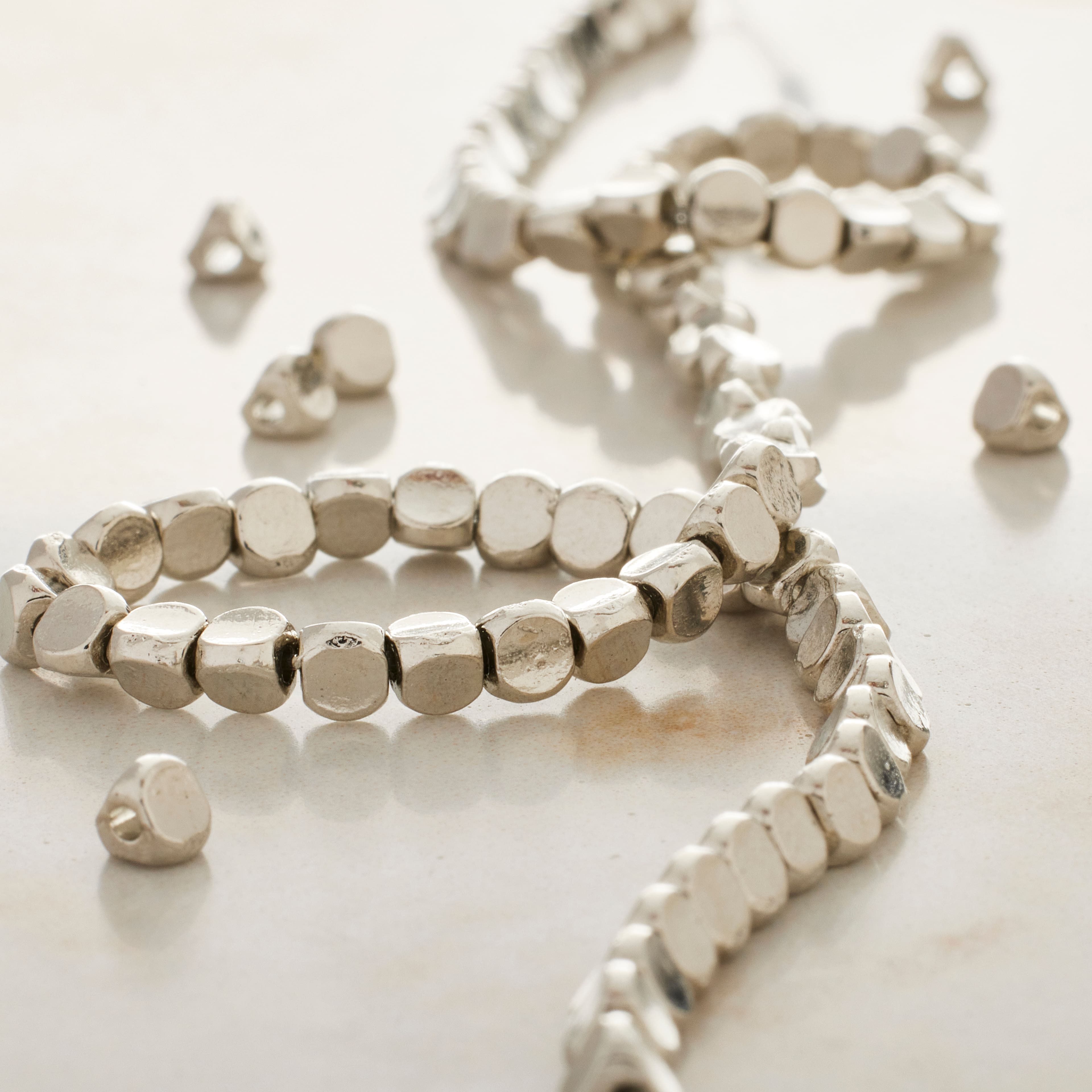 Rhodium Metal Irregular Shape Beads, 3mm by Bead Landing&#x2122;