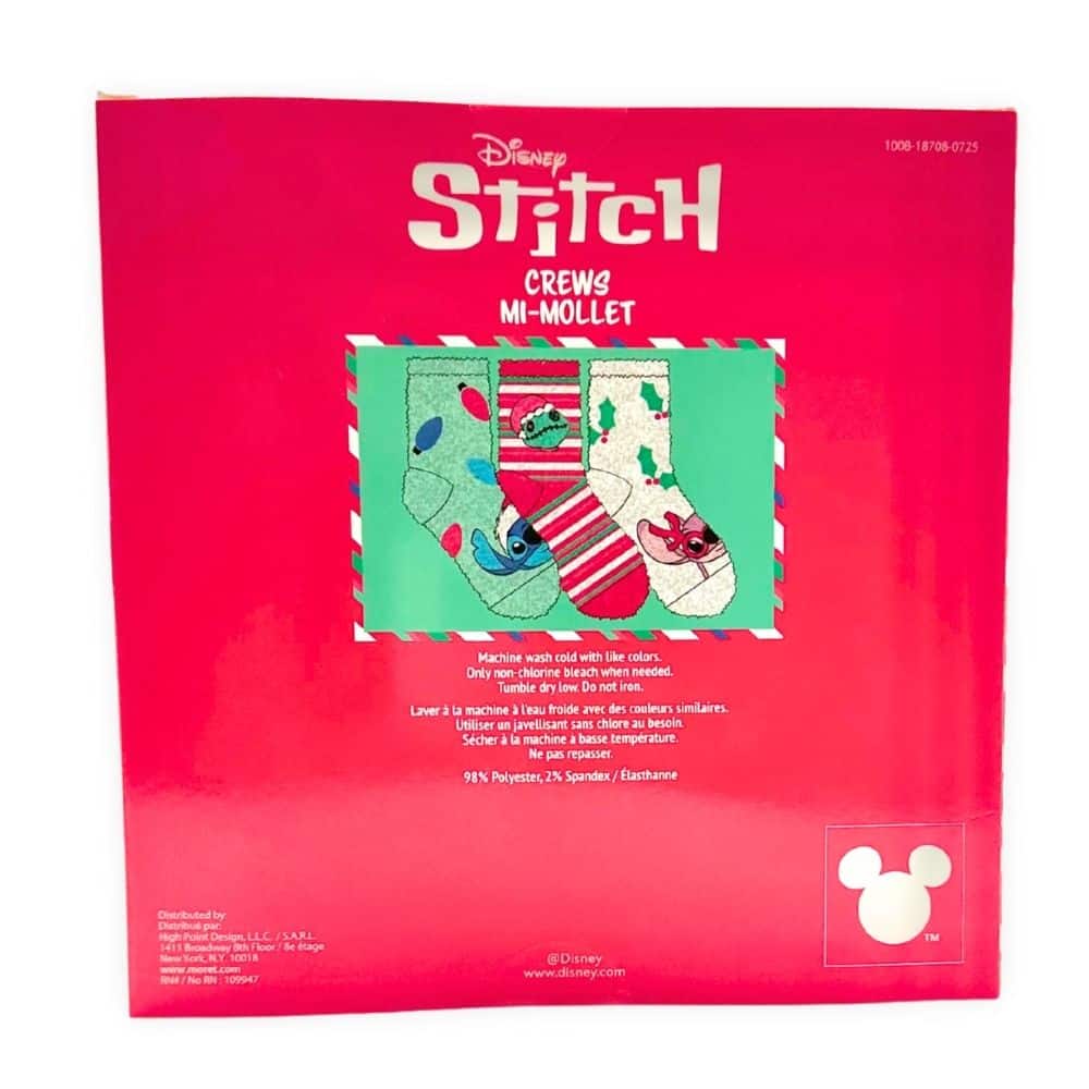 Disney&#xAE; Stitch 3 Pack Cozy Crew Socks in Greeting Card Box