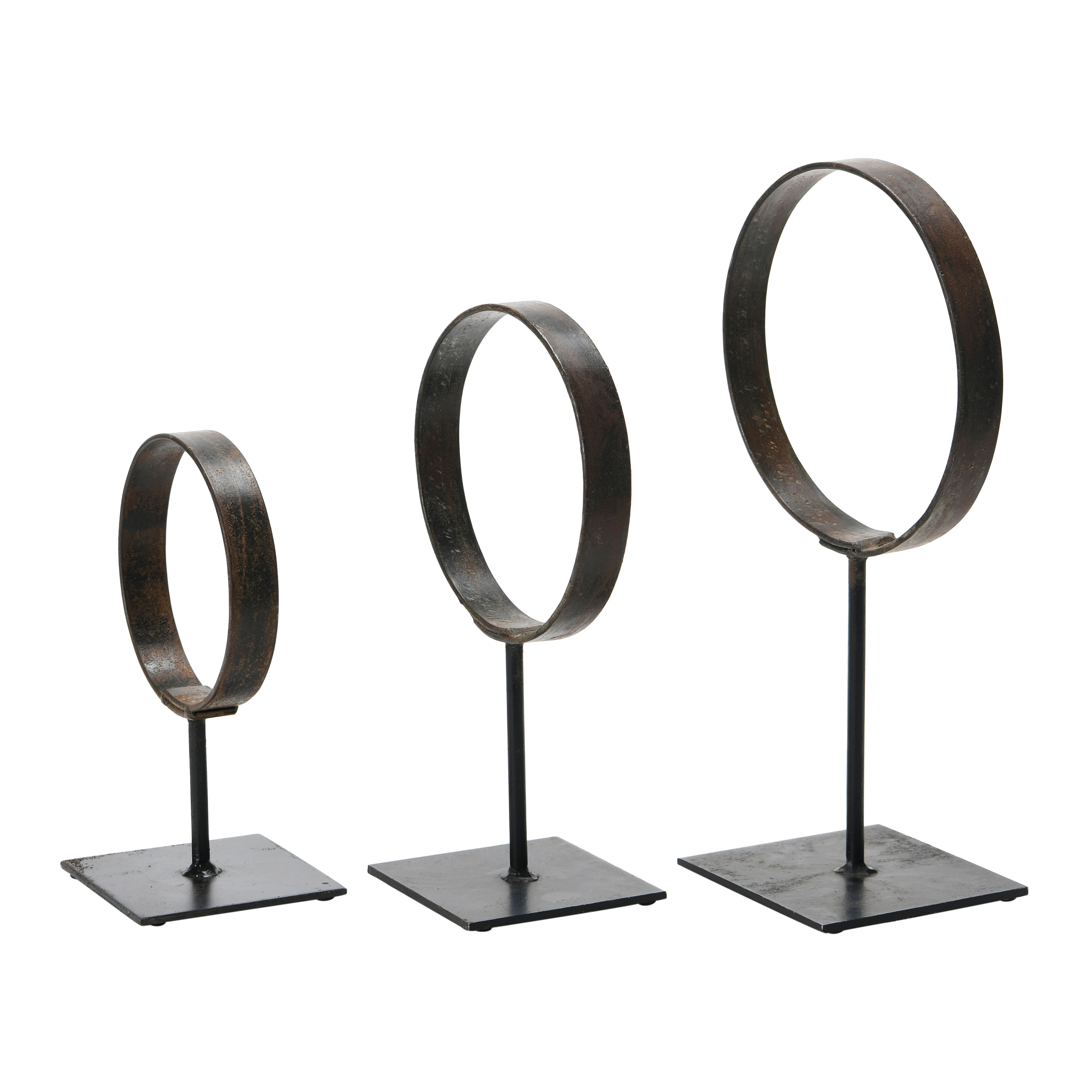 Hello Honey® Decorative Modern Found Metal Rings on Stands Set