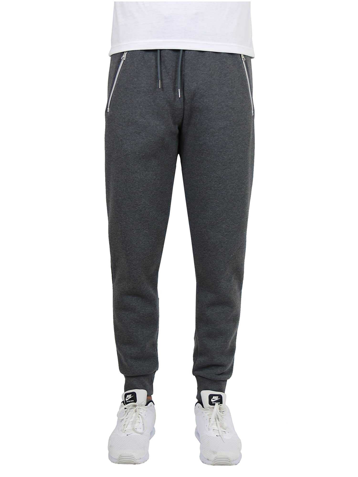 Galaxy by Harvic Men's Fleece-Lined Jogger Sweatpants With Zipper Pockets