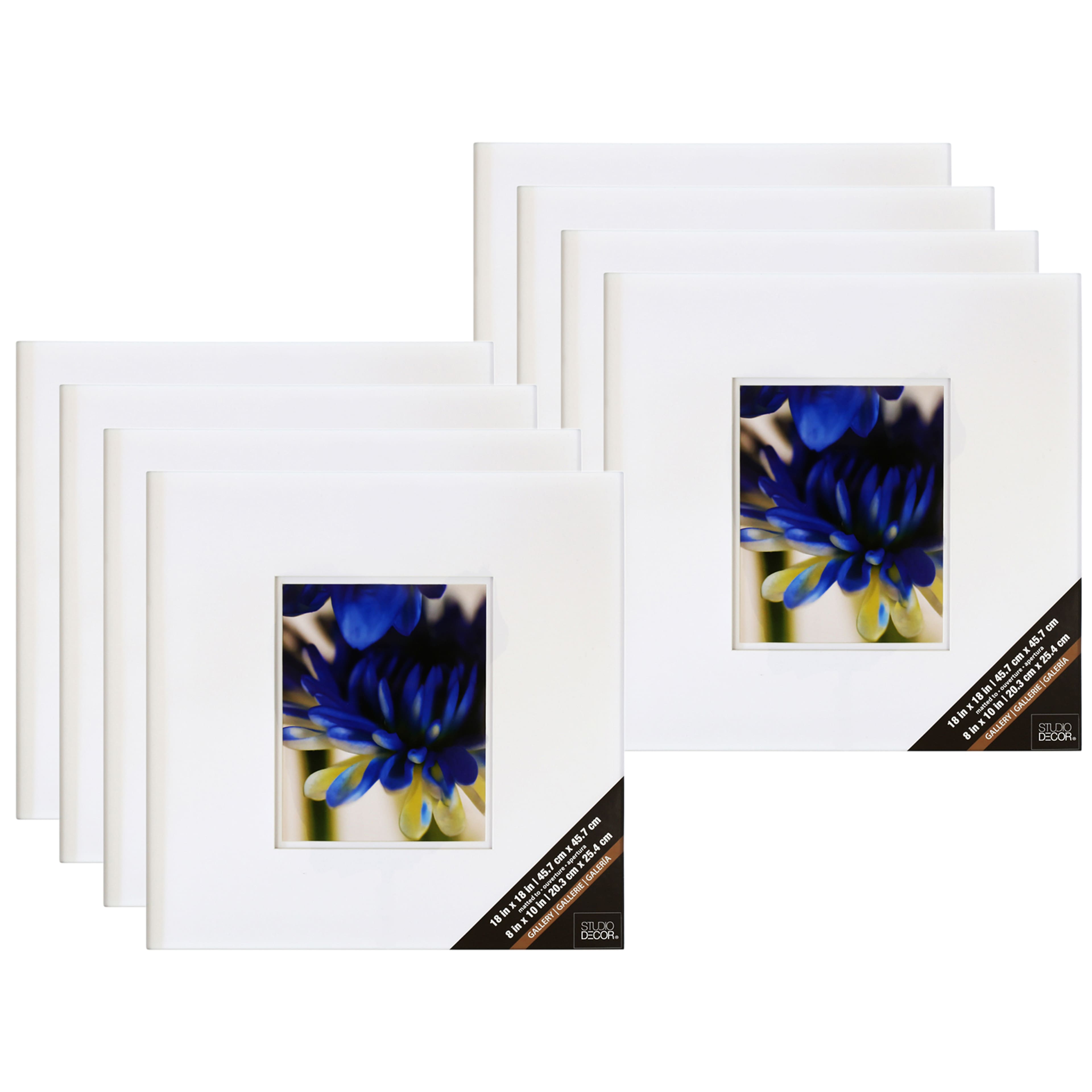 8 Pack: White Square 8" x 10" Frame with Double Mat, Gallery by Studio Décor®