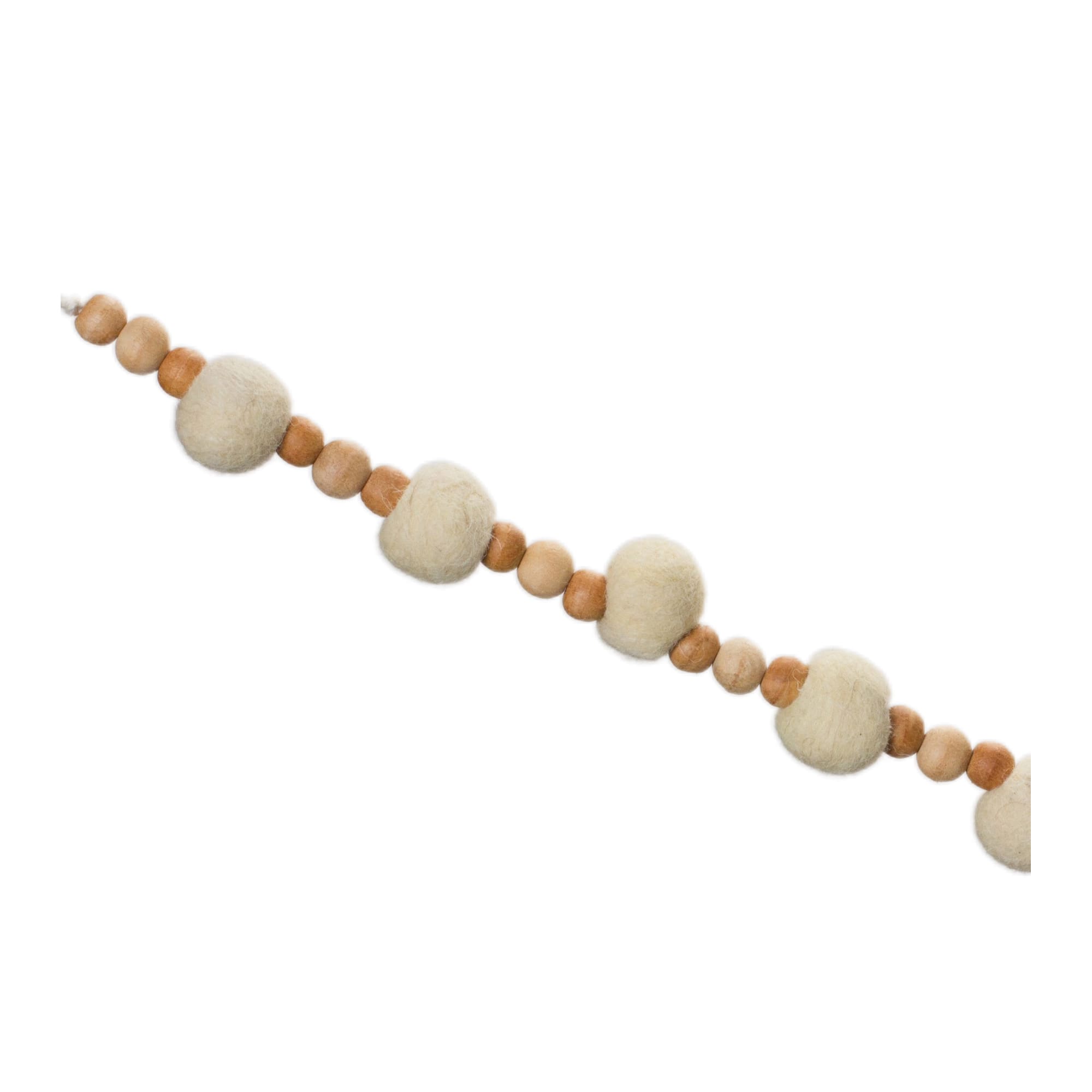5.5ft. White &#x26; Beige Wood Beaded String Garlands, 2ct.