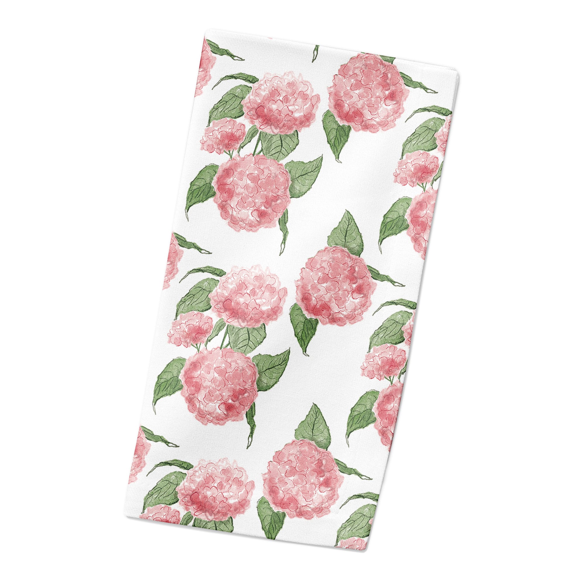 Pink Hydrangea Pattern 10&#x22; x 10&#x22; Cotton Twill Napkin