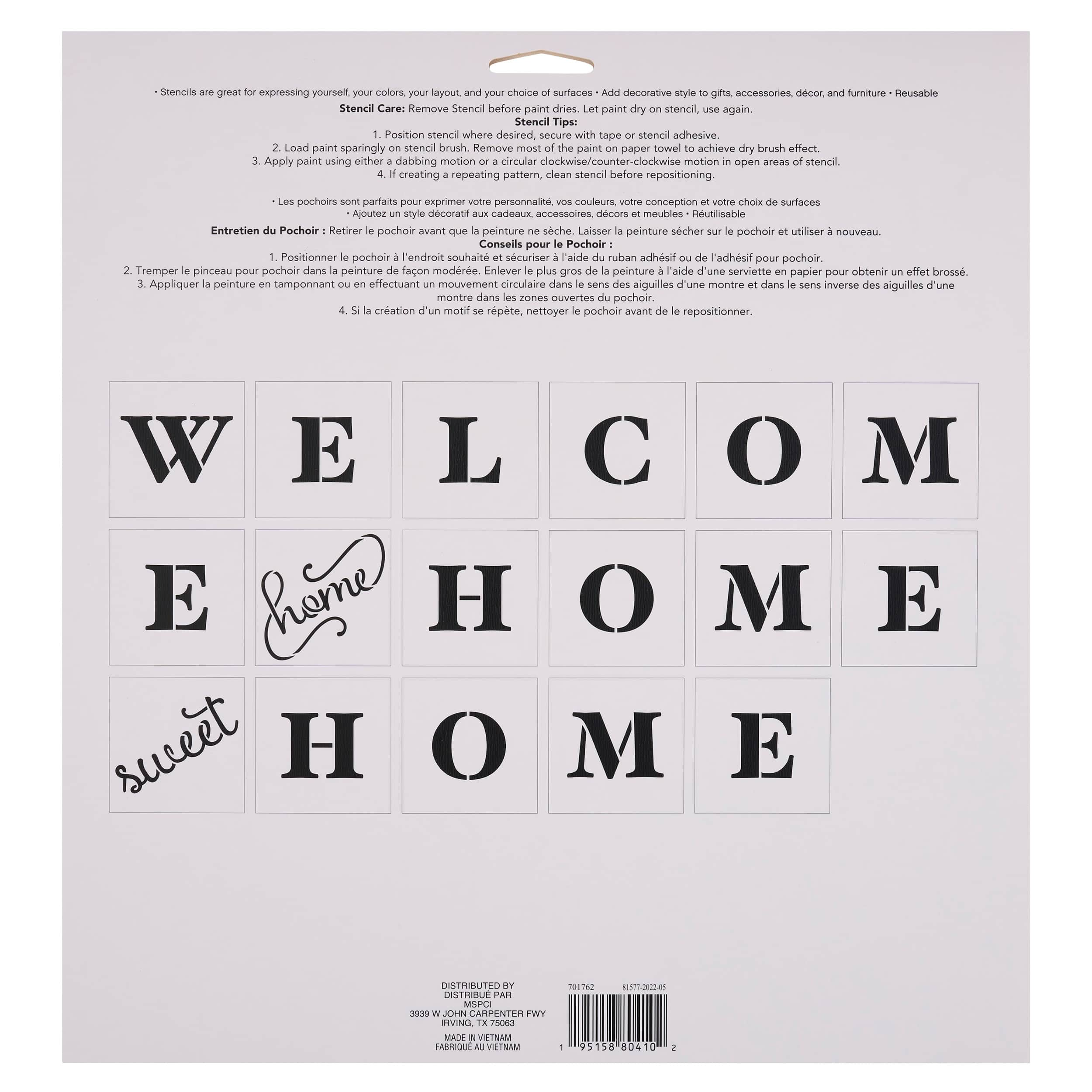 Welcome Home Stencils, 12&#x22; x 12&#x22; by Craft Smart&#xAE;