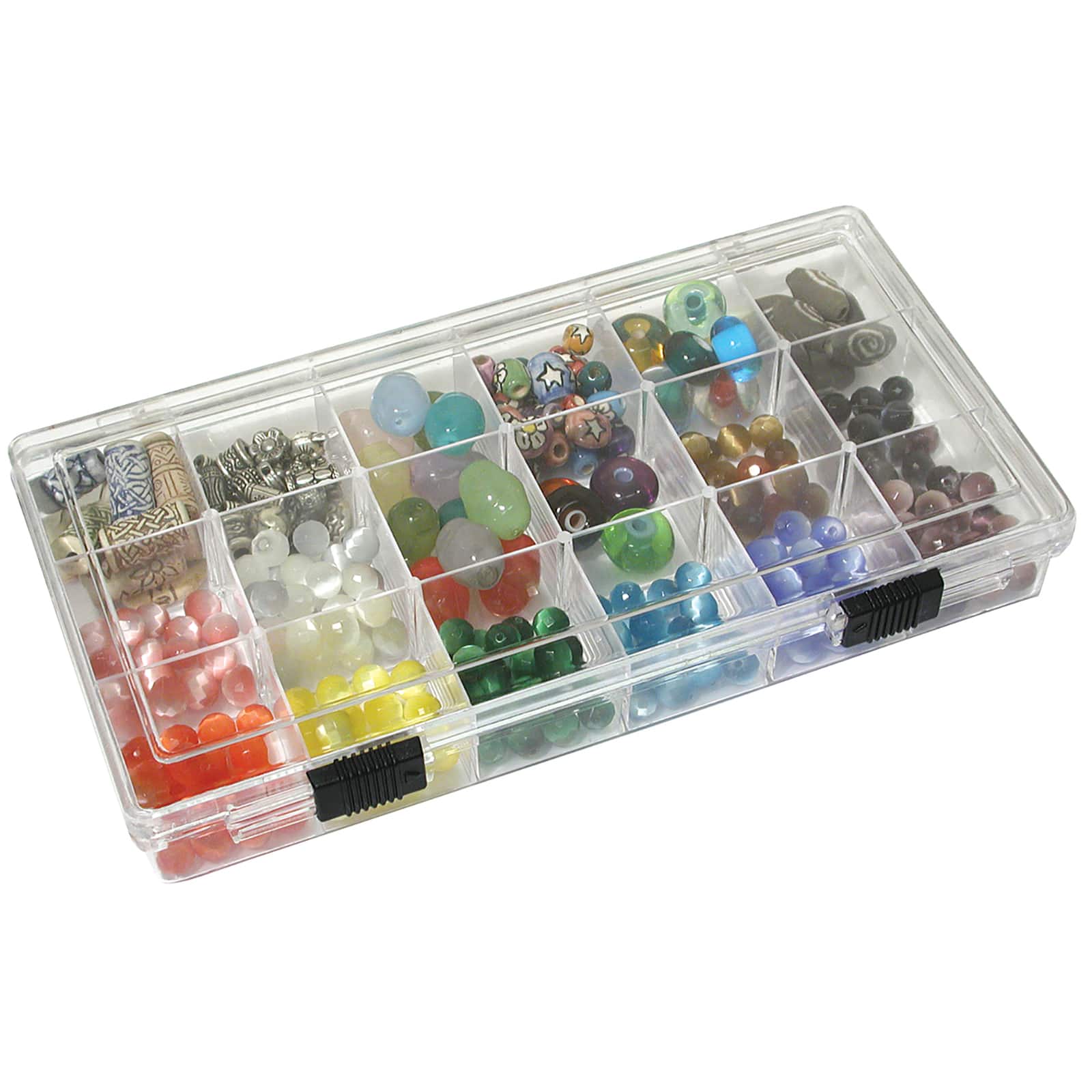 3 Layers 18 Compartments Clear Storage Box Container Jewelry Bead Organizer  Case Rangement Cajas organizadoras Plastic box