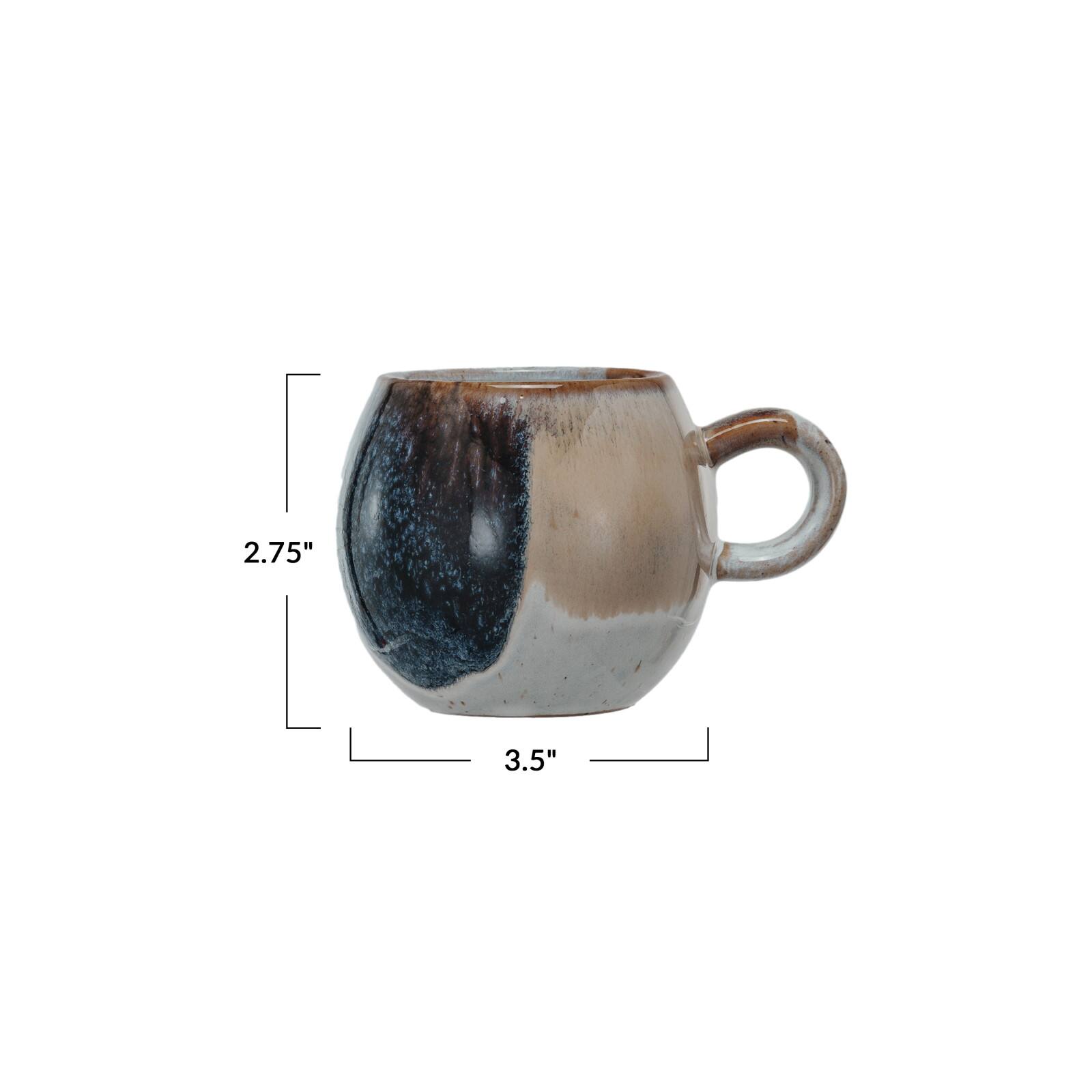 Hello Honey® 2.75" Tan & White Earthen Sip Stoneware Mugs, 4ct.
