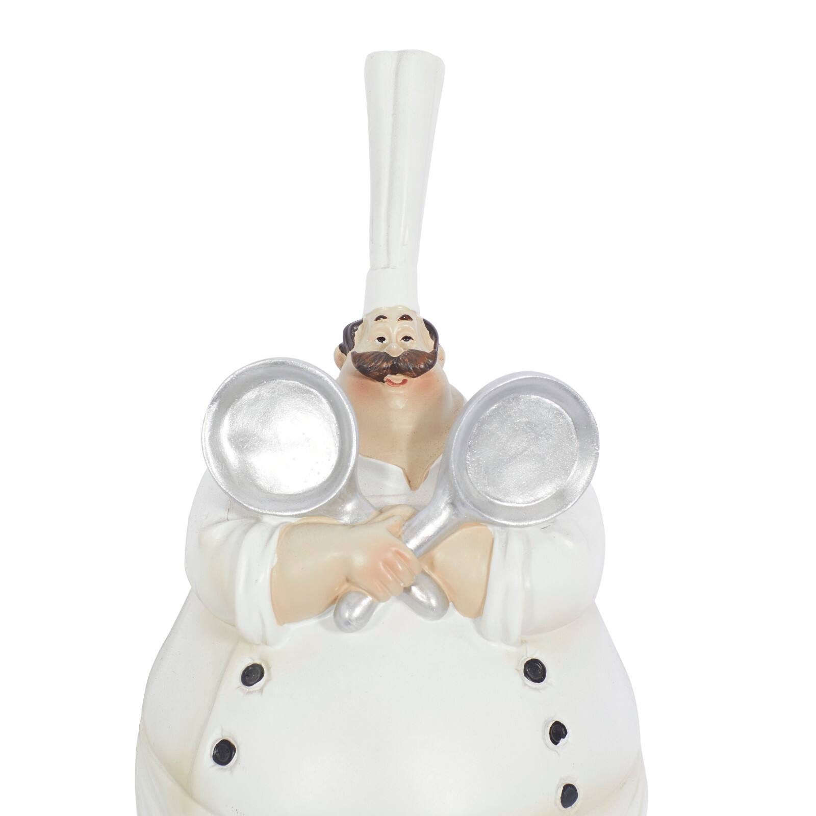 10" White Polystone Traditional Chef Sculpture, 3ct.