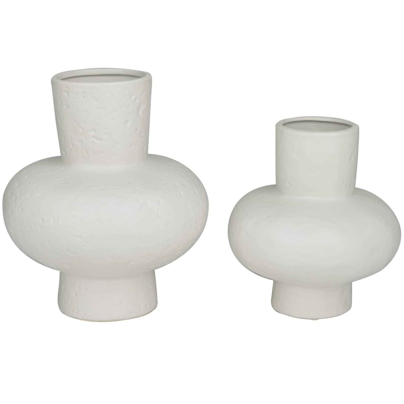 CosmoLiving by Cosmopolitan White Ceramic Gourd Style Vase Set of 2 9", 11"