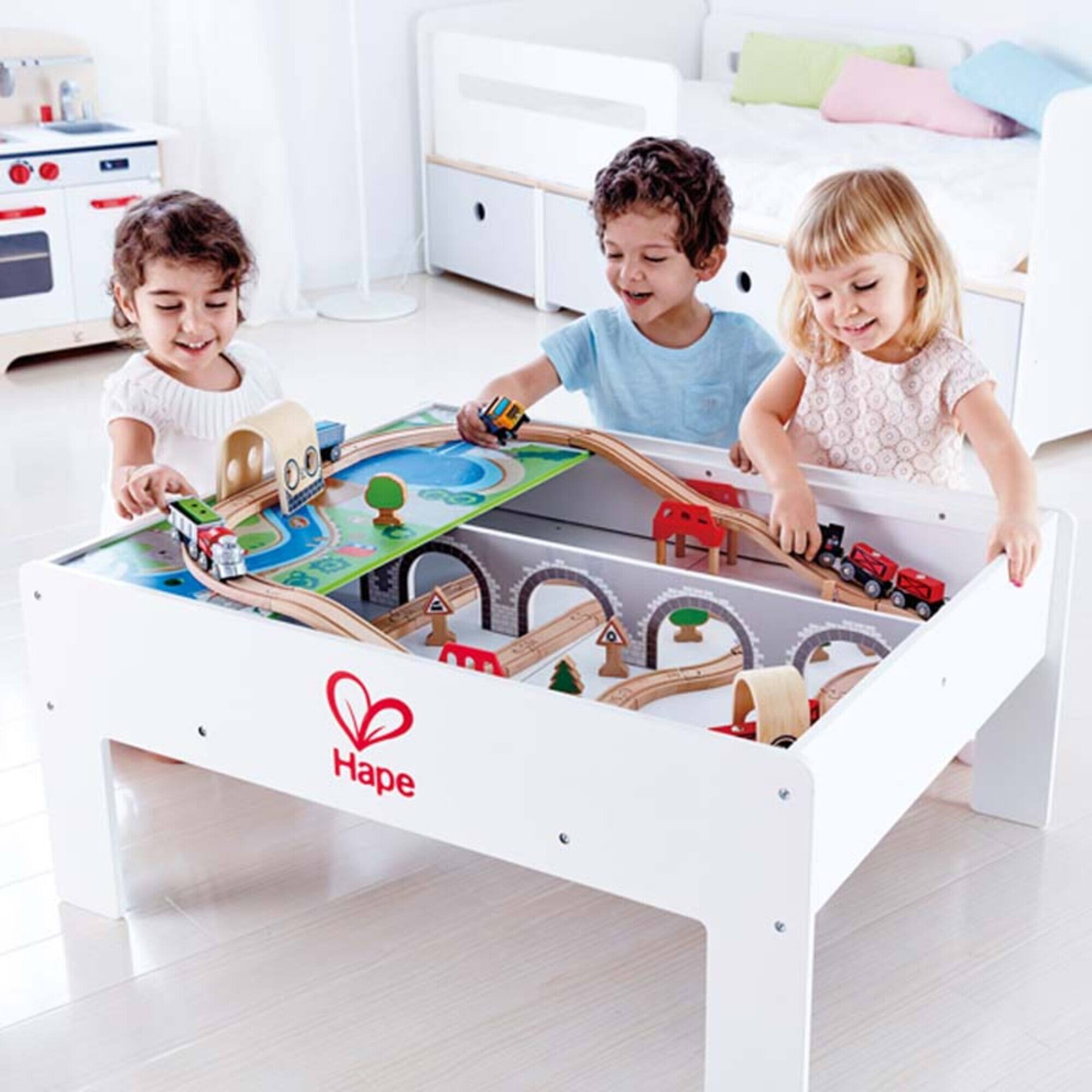 Hape Railway Collection Play &#x26; Stow Storage Activity Table