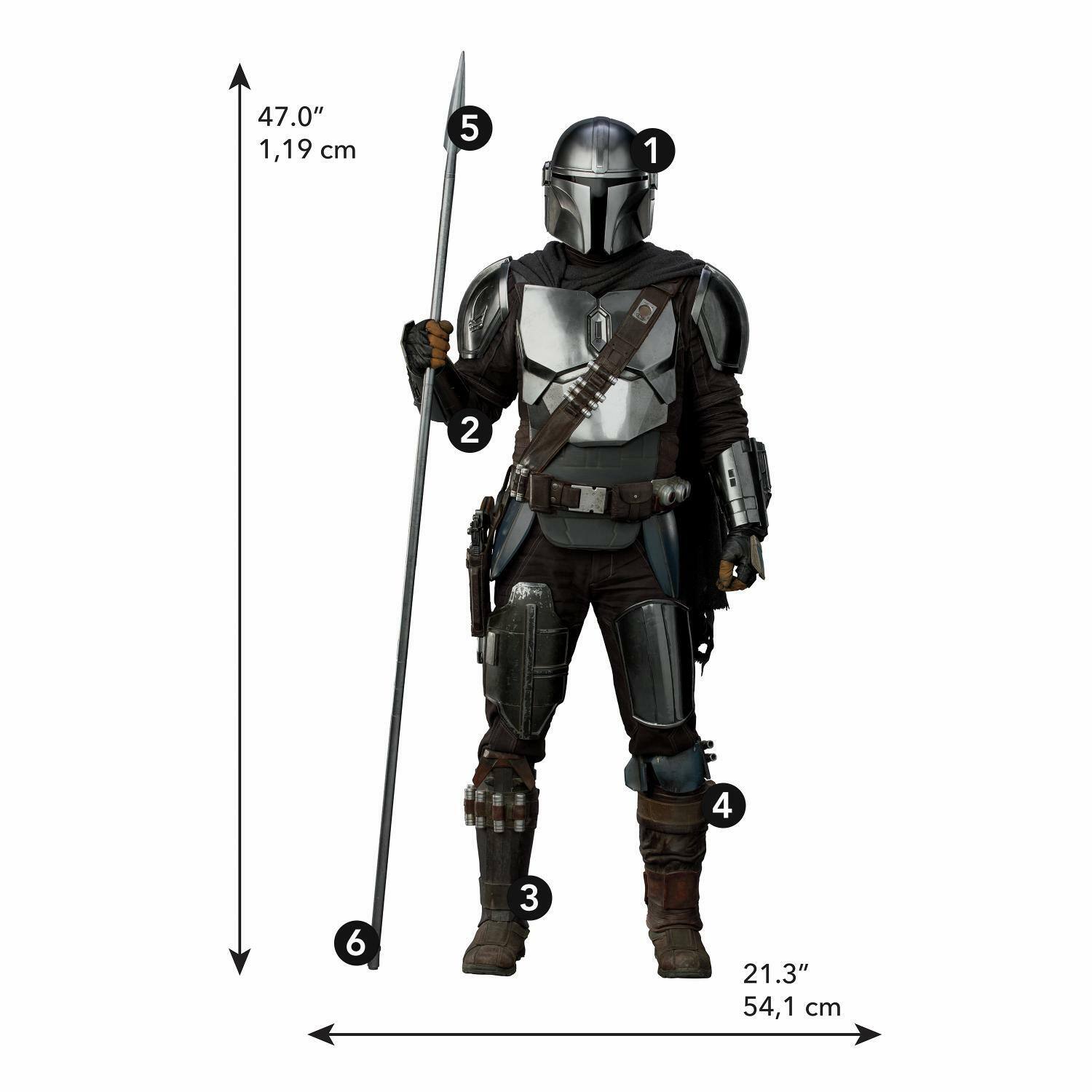 RoomMates Star Wars The Mandalorian In Beskar Peel &#x26; Stick Giant Wall Decal