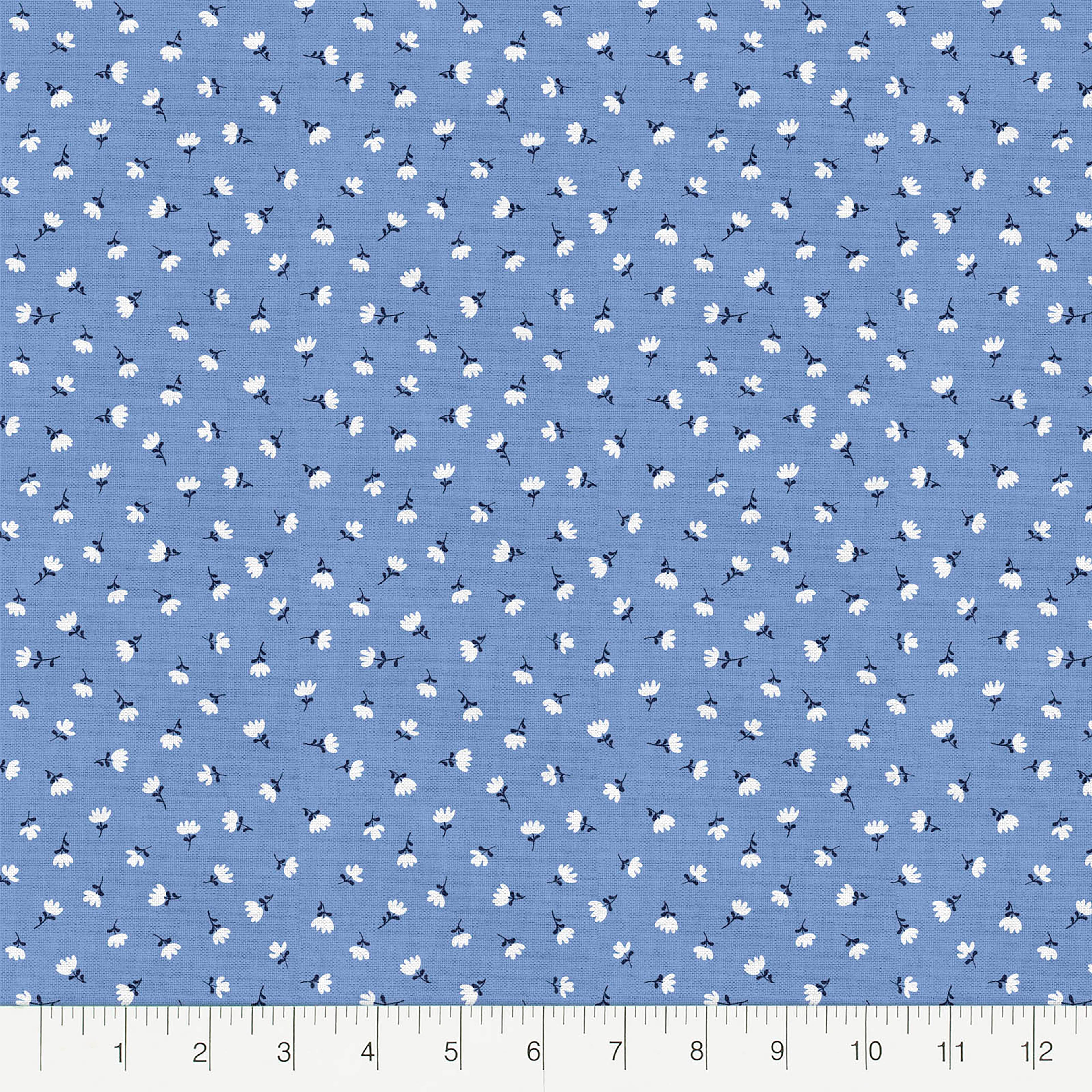 Fabric Editions Blue Carolina Flower Cotton Fabric
