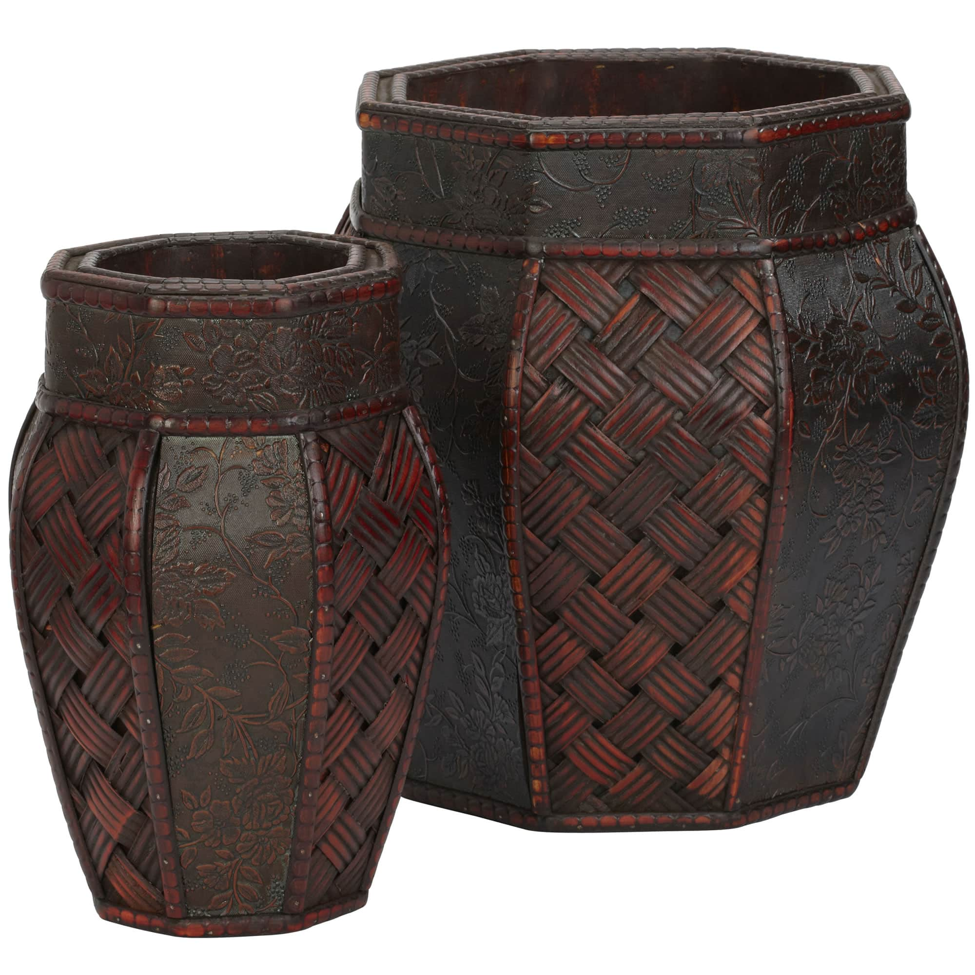 Wood &#x26; Weave Panel Decorative Planters, 2ct.