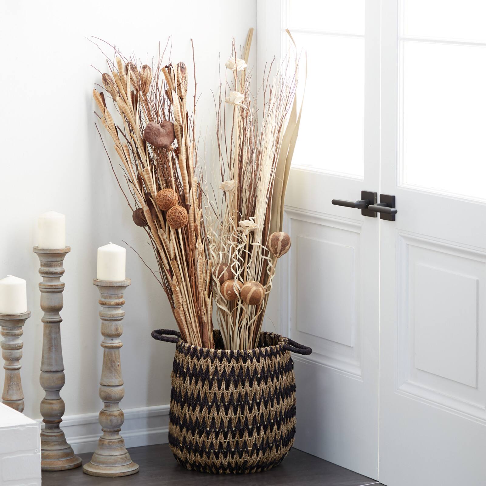Set of 2&#x22; Brown Sea Grass Natural Foliage, 46&#x22; x 15&#x22;