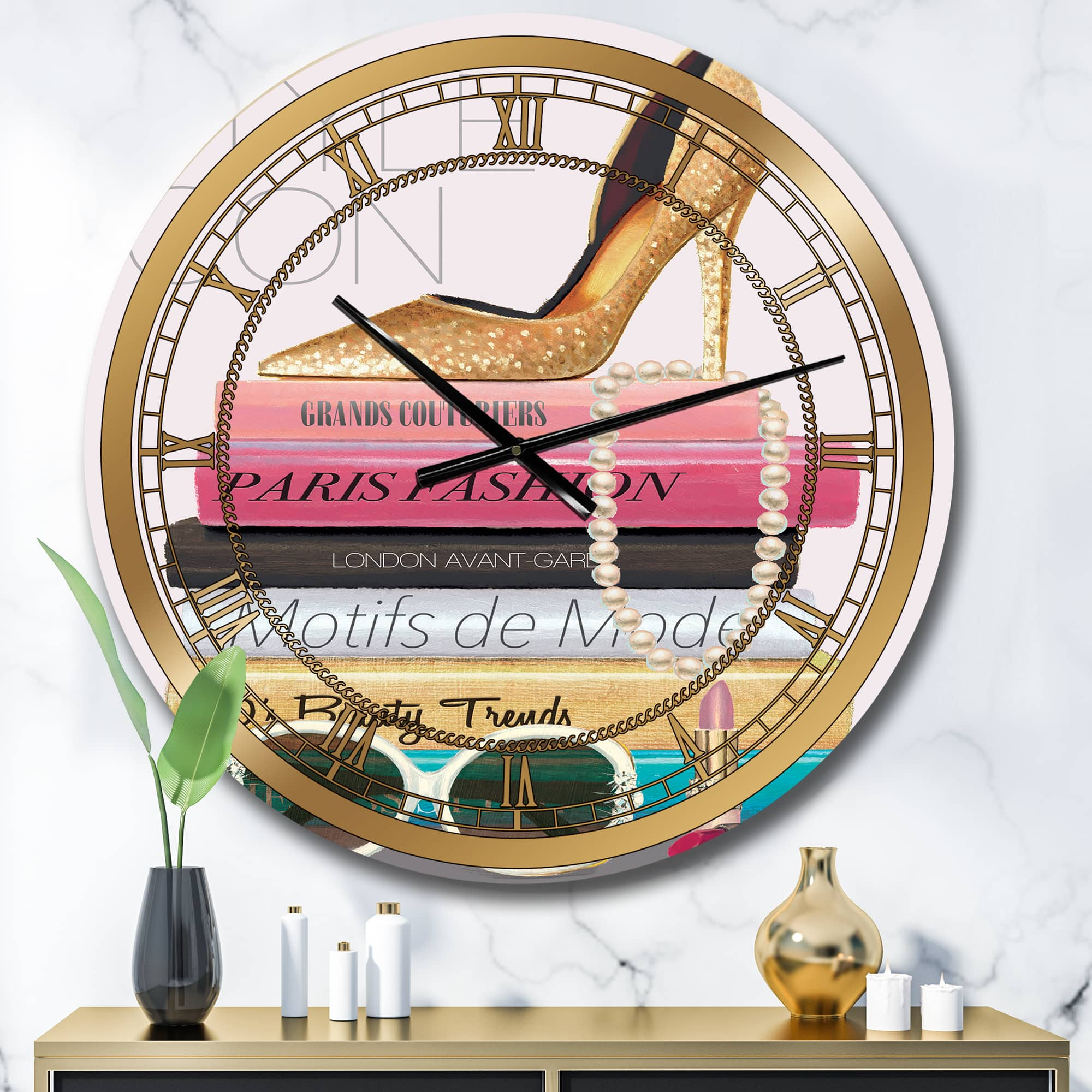 Designart &#x27;Paris Glamourous Gold Style Iv Glam Wall Clock