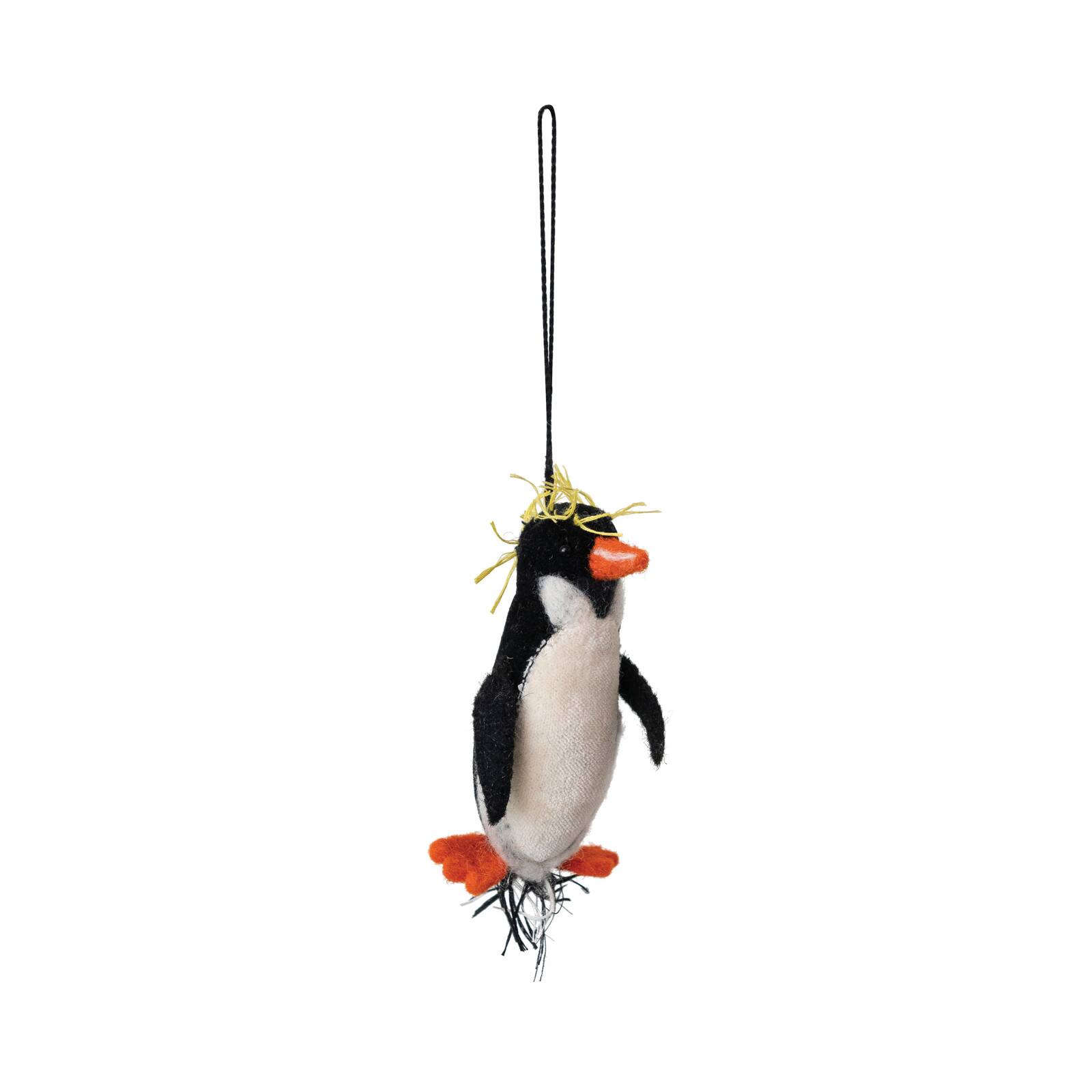 Hello Honey&#xAE; 5&#x22; Black &#x26; White Velvet Penguin Ornament