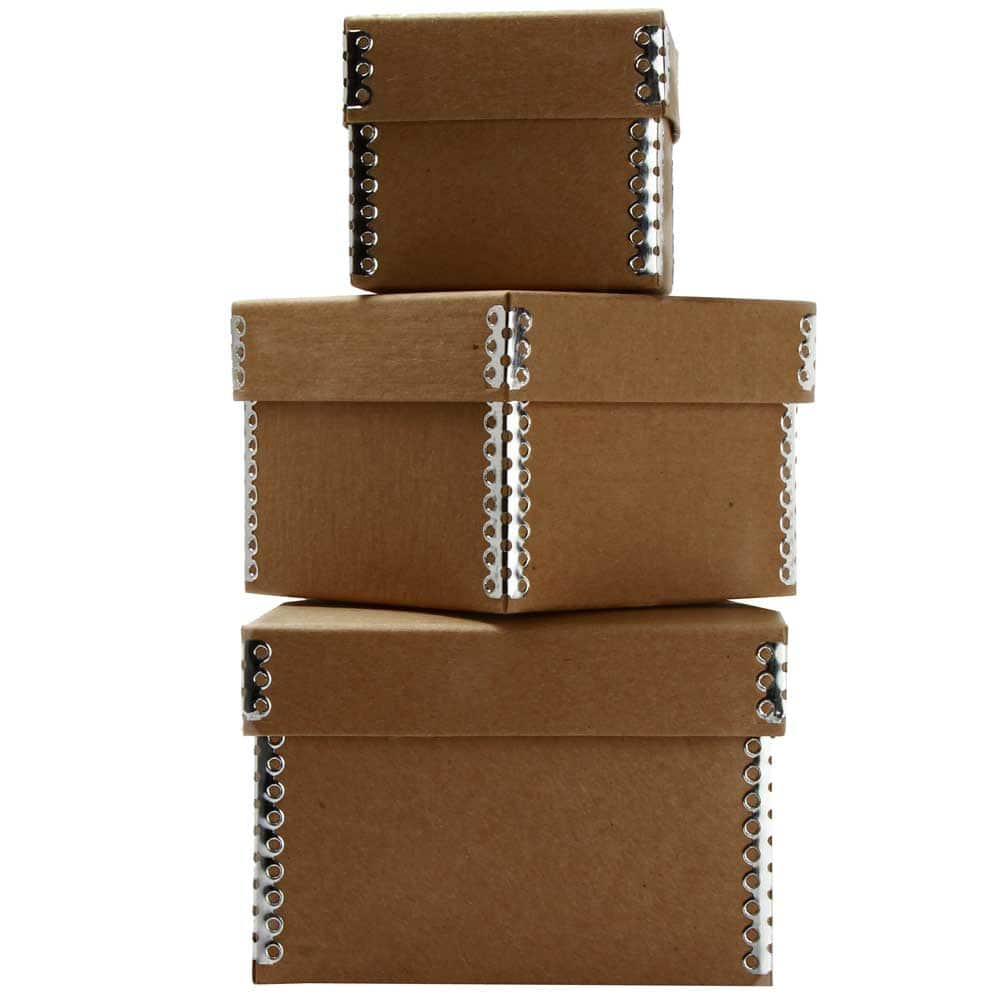 JAM Paper Natural Kraft Nesting Box Set