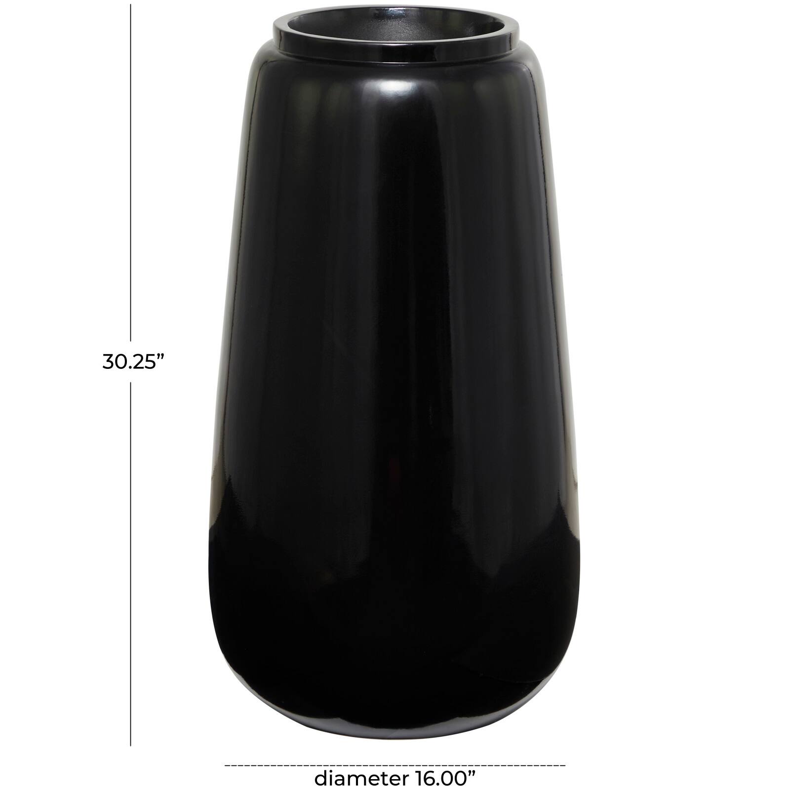 30&#x22; Black Modern Vase