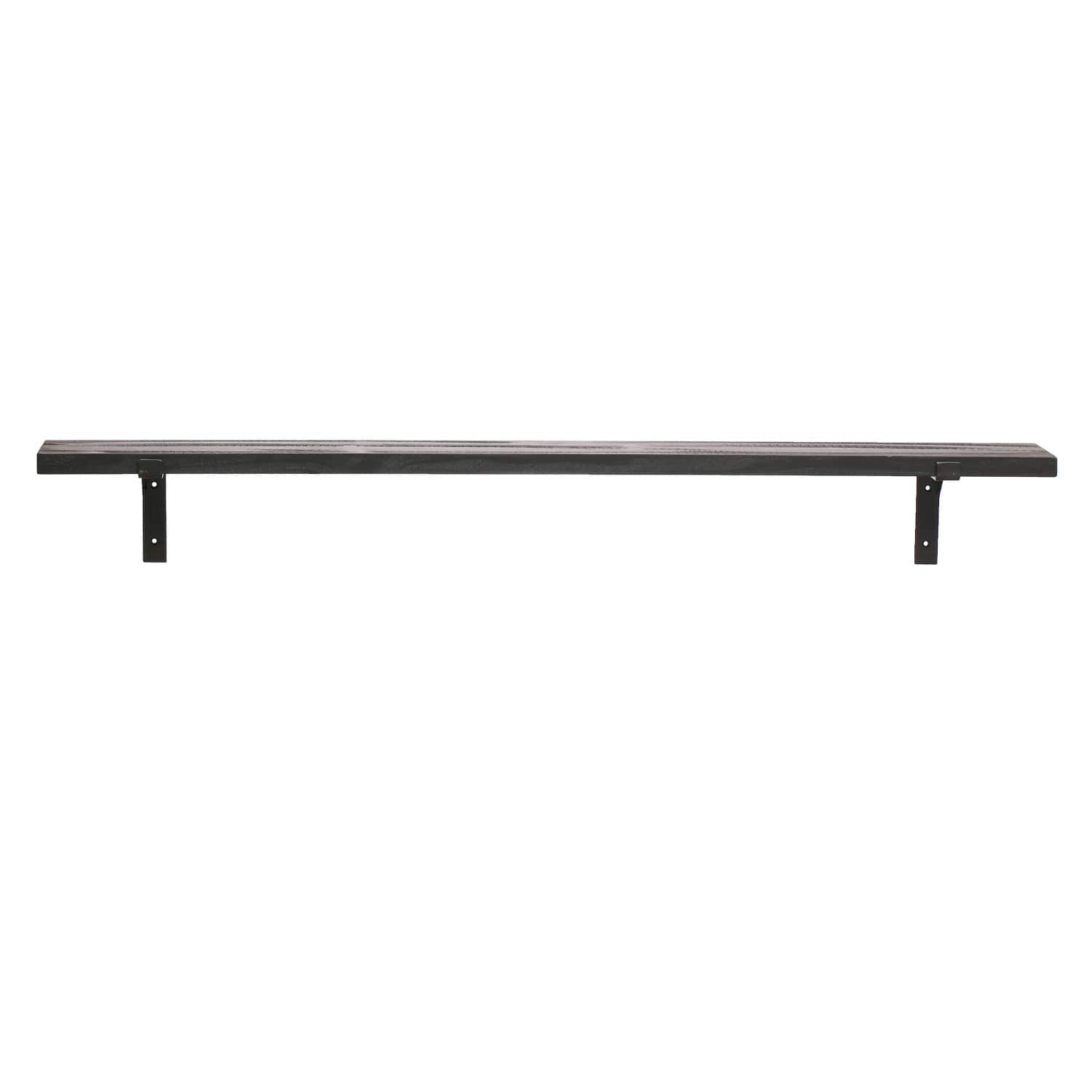 Hello Honey® 4ft. Black Wood & Metal Wall Shelf