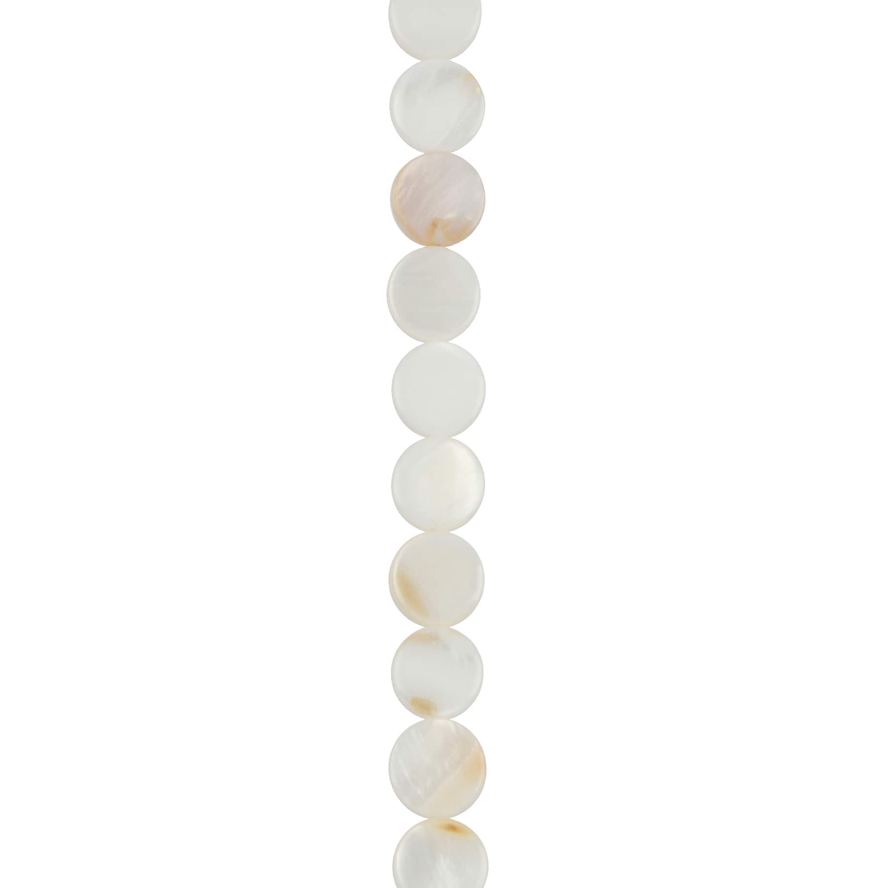 9.5mm White Disk Shell Beads by Bead Landing™