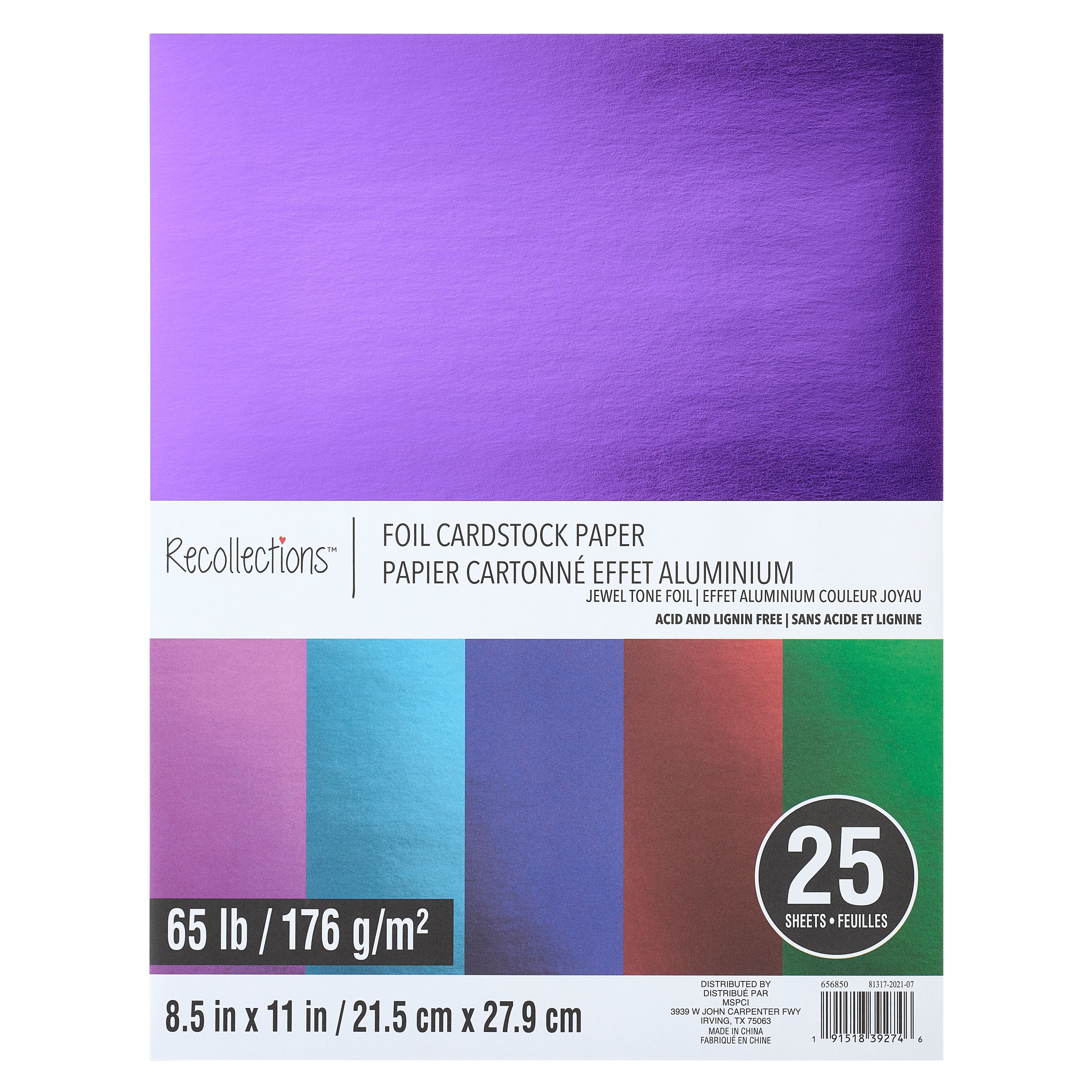 Multicolor 8.5 x 11 Foil Cardstock Paper by Recollections™, 25