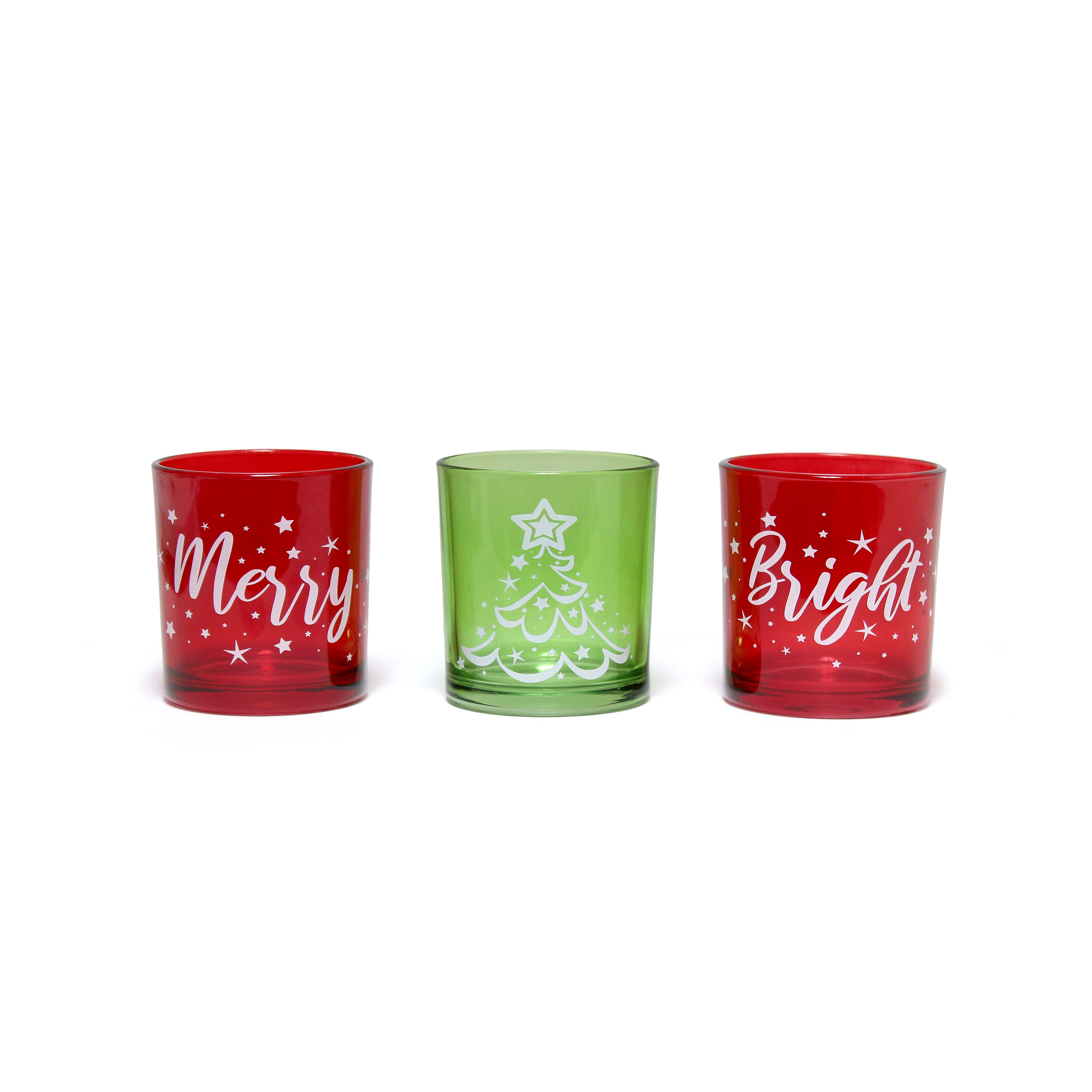 Elegant Designs&#x2122; Merry &#x26; Bright Christmas Candle Holder Set