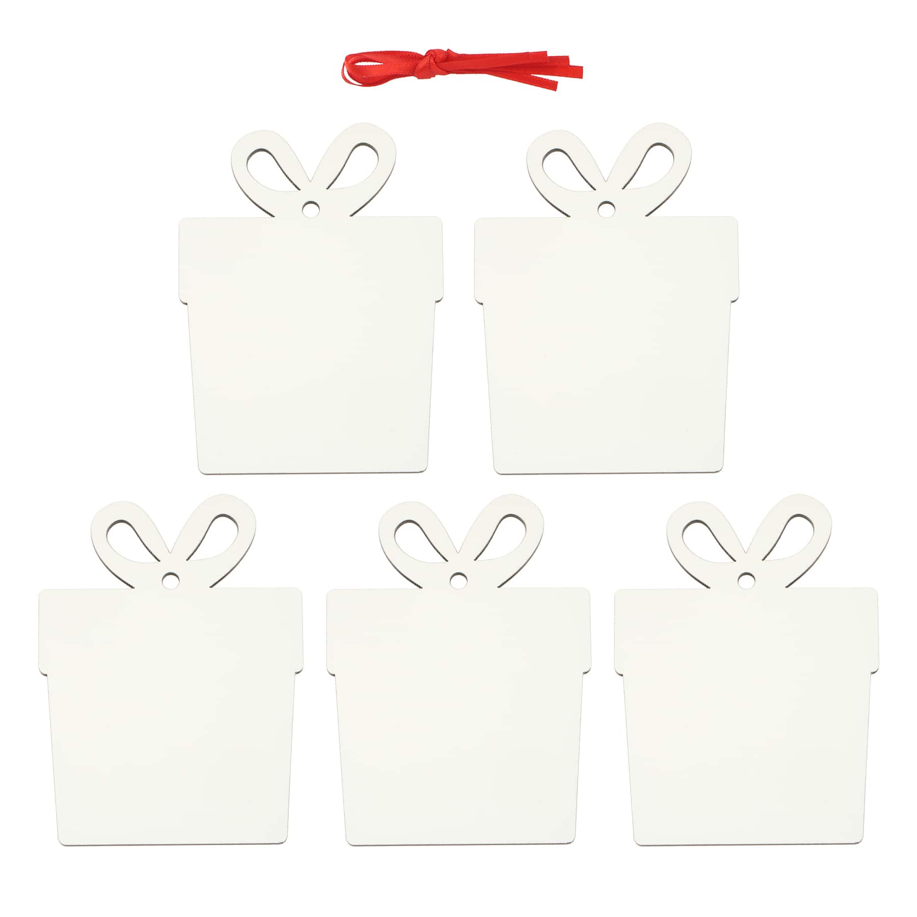 3.5&#x22; Gift Box Hardboard Sublimation Ornaments, 5ct. by Make Market&#xAE;