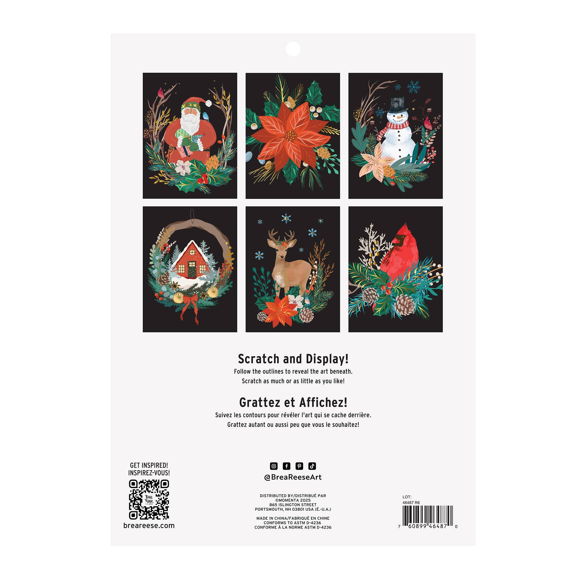 Brea Reese&#x2122; 9&#x22; x 12&#x22; Rustic Christmas Scratch Art Paper Pad
