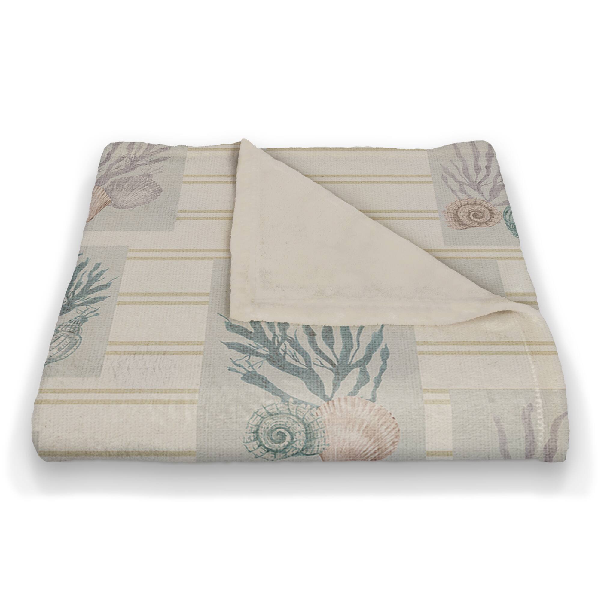 Shell Panels Coral Fleece Blanket