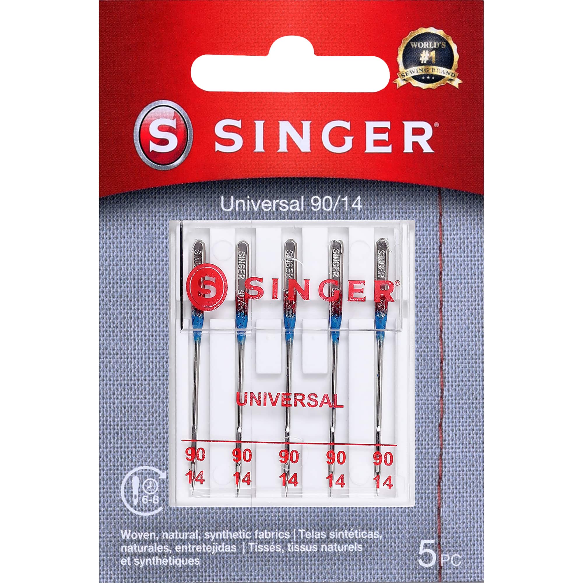SINGER 10-Pack Universal 2020 Sewing Machine Needles, Size 90/14