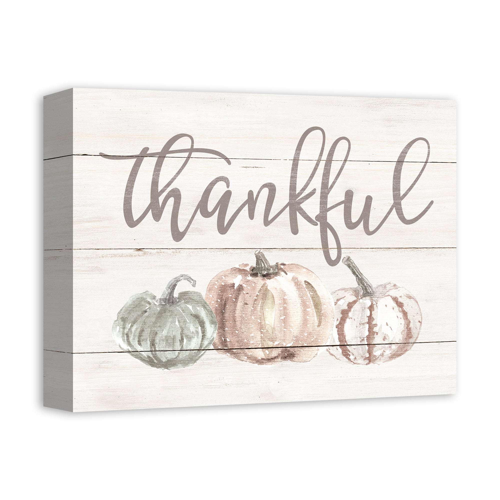 Thankful Fall Pumpkins Canvas Wall Art