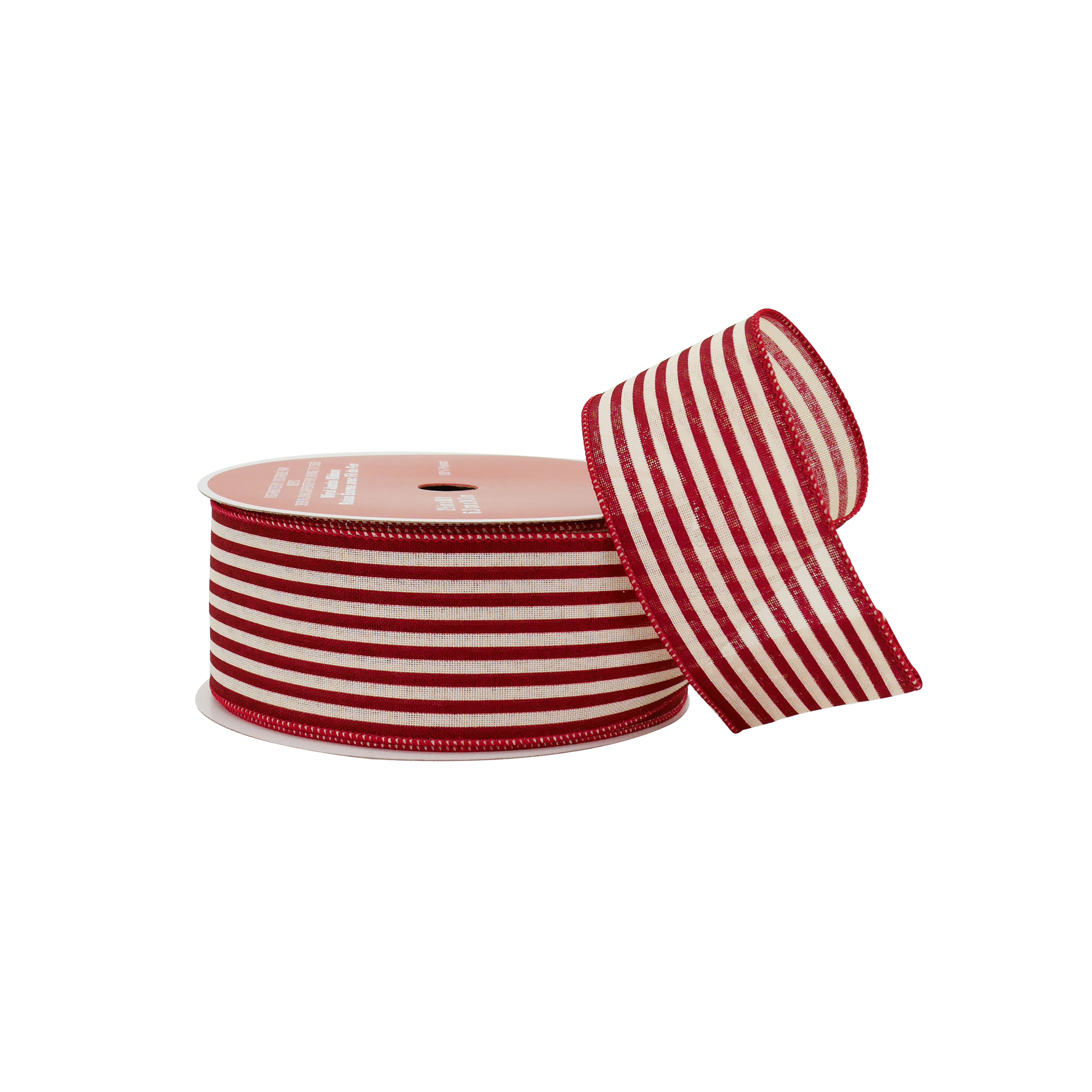 2.5&#x22; x 80ft. Red Ticking Wired Jumbo Ribbon by Celebrate It&#xAE;