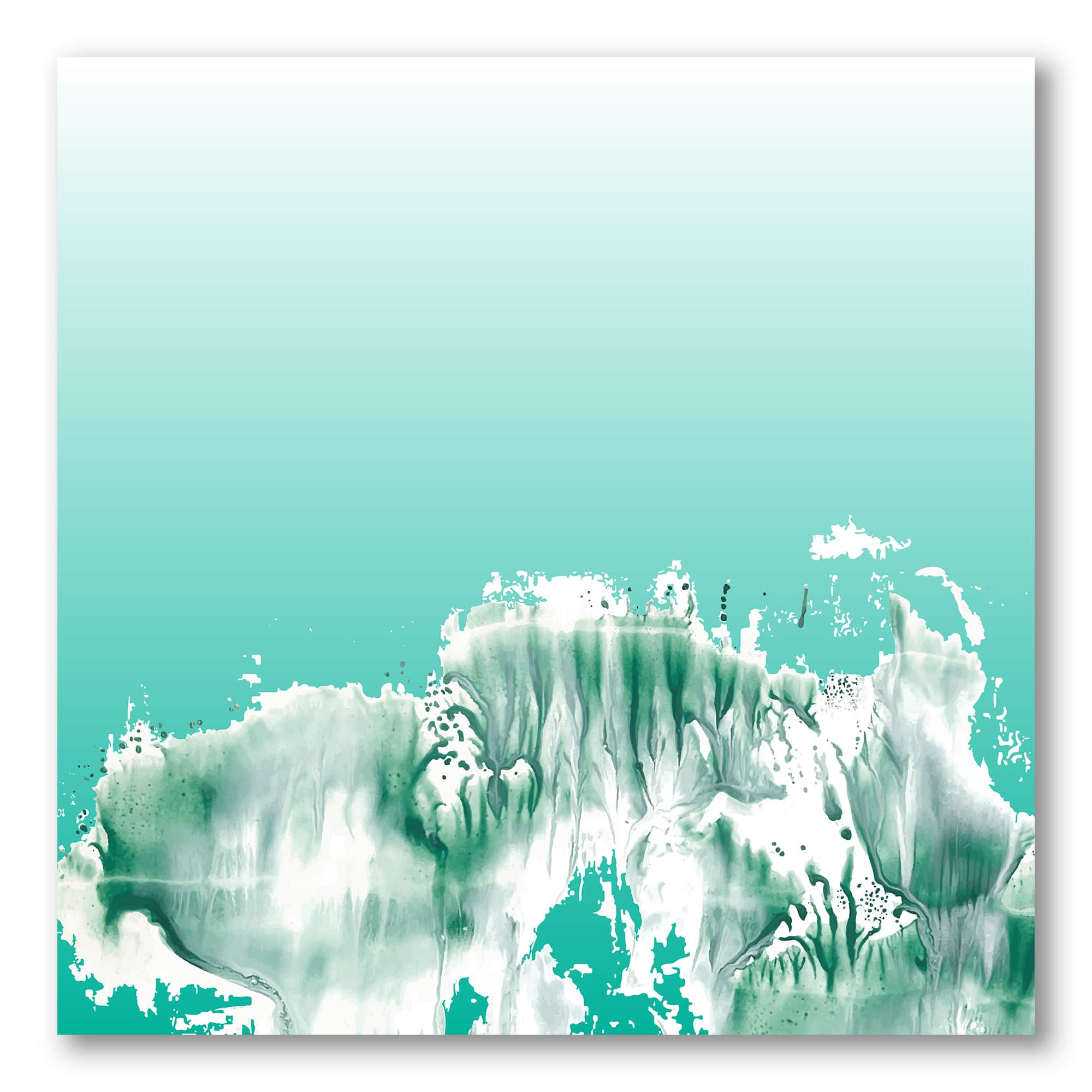 Designart - Auquamarine Landscape - Traditional Canvas Wall Art Print