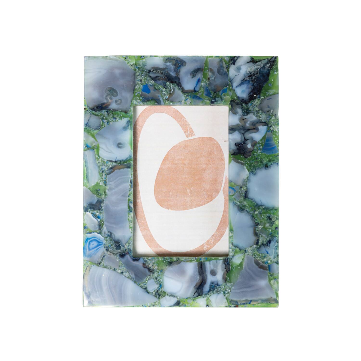 Hello Honey&#xAE; 4&#x22; x 6&#x22; Green &#x26; Gray Agate Photo Frame