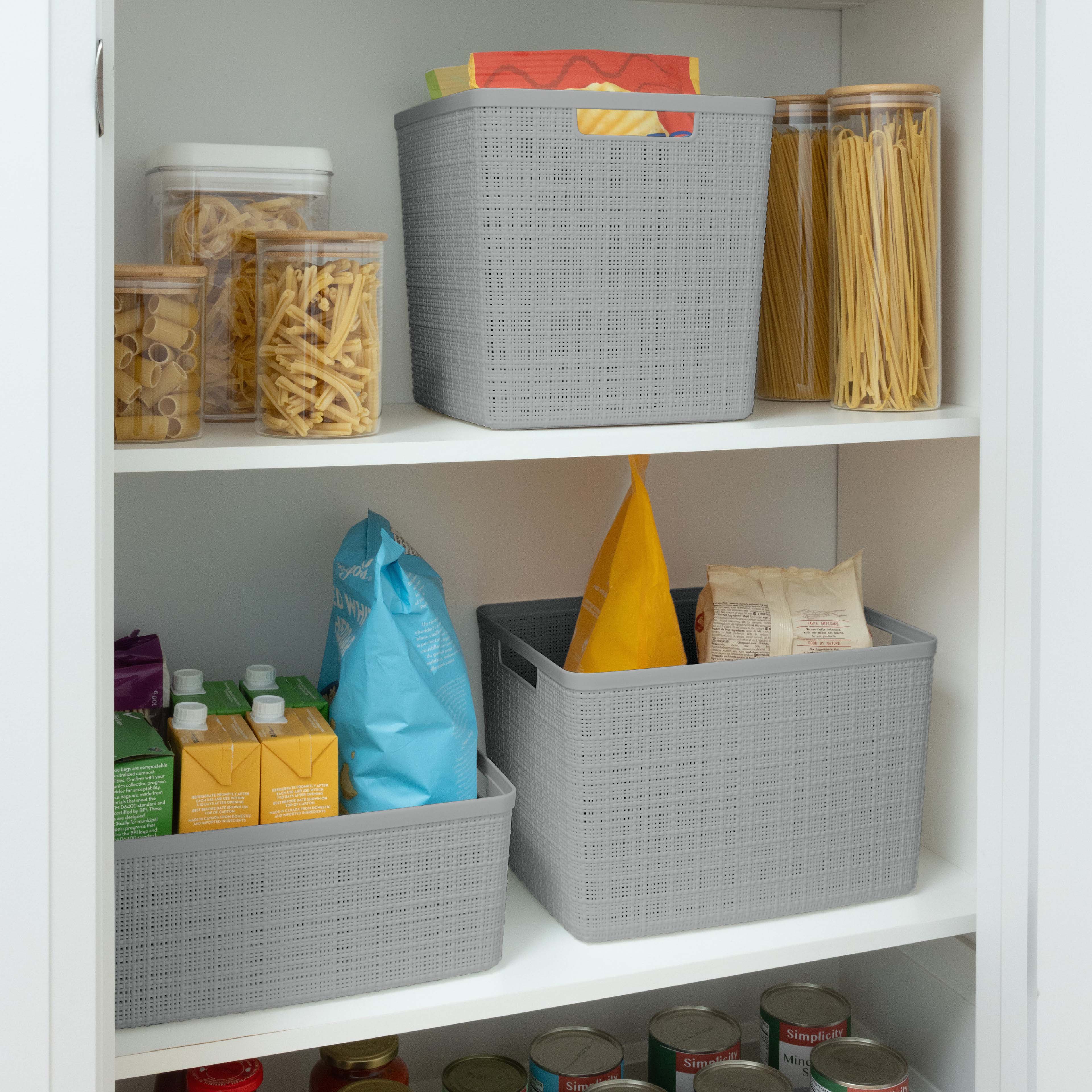 Curver® Jute Gray Plastic Storage Basket Organizer
