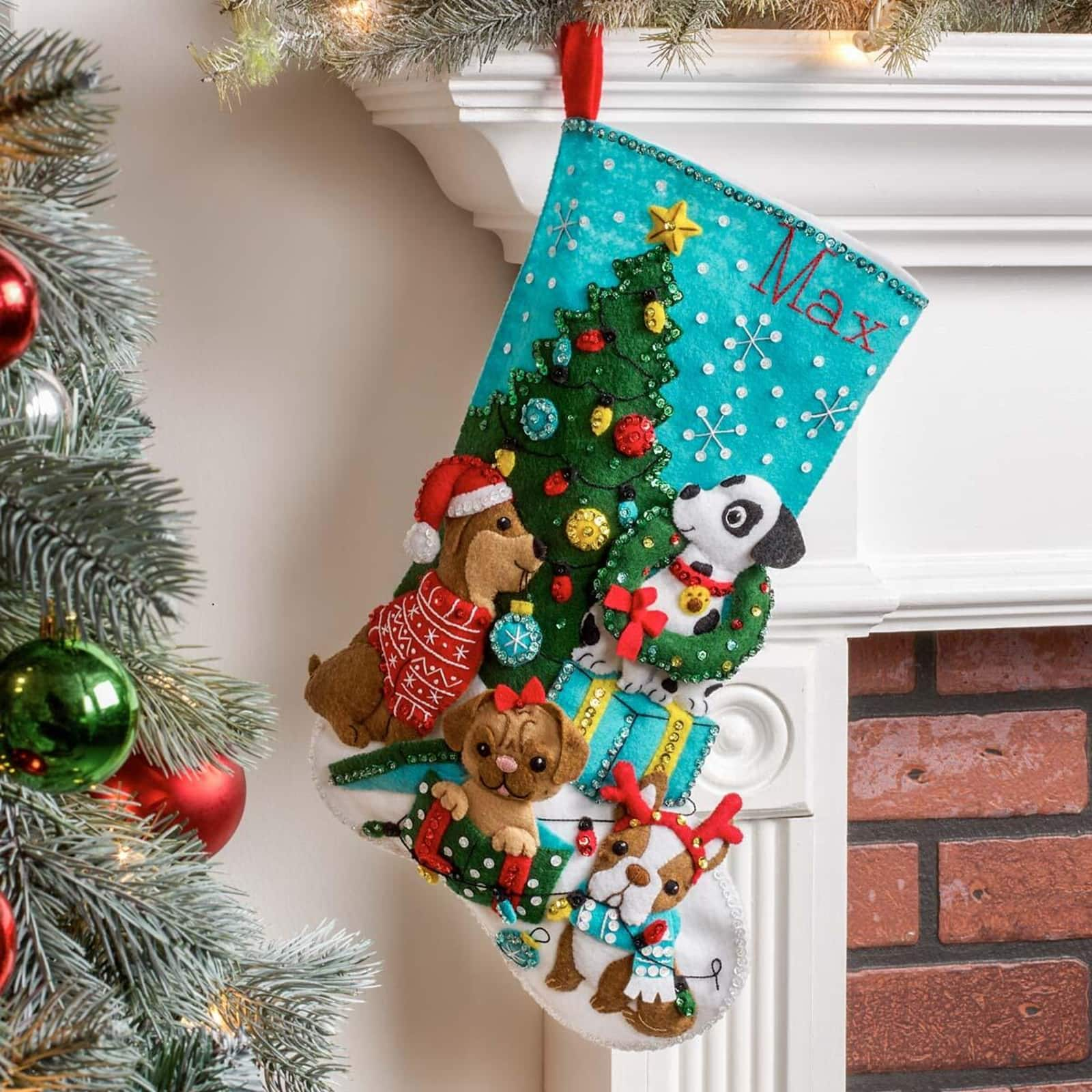 Bucilla&#xAE; Christmas Dogs Felt Stocking Kit