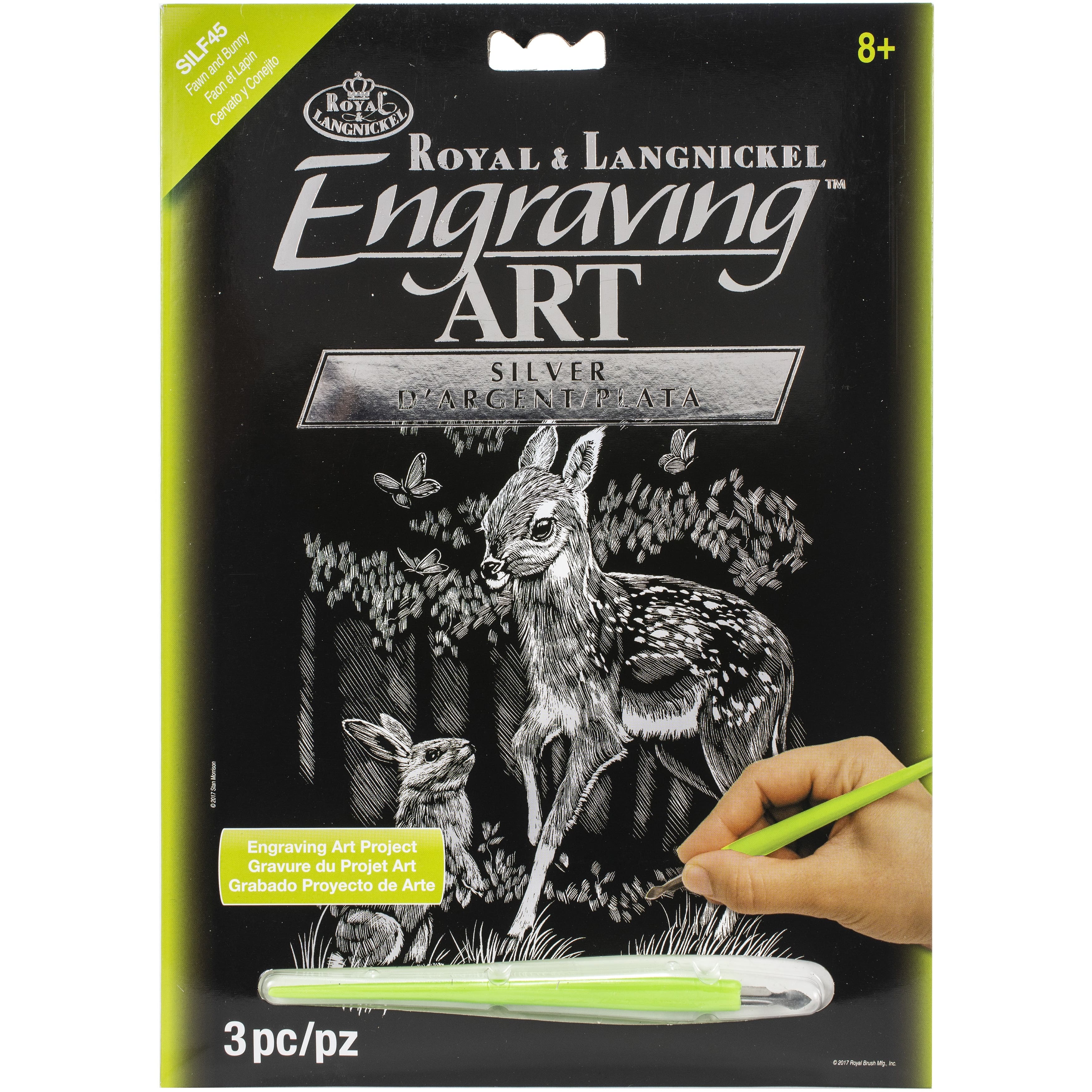 Royal &#x26; Langnickel&#xAE; Engraving Art&#x2122; Fawn and Bunny Silver Foil Kit