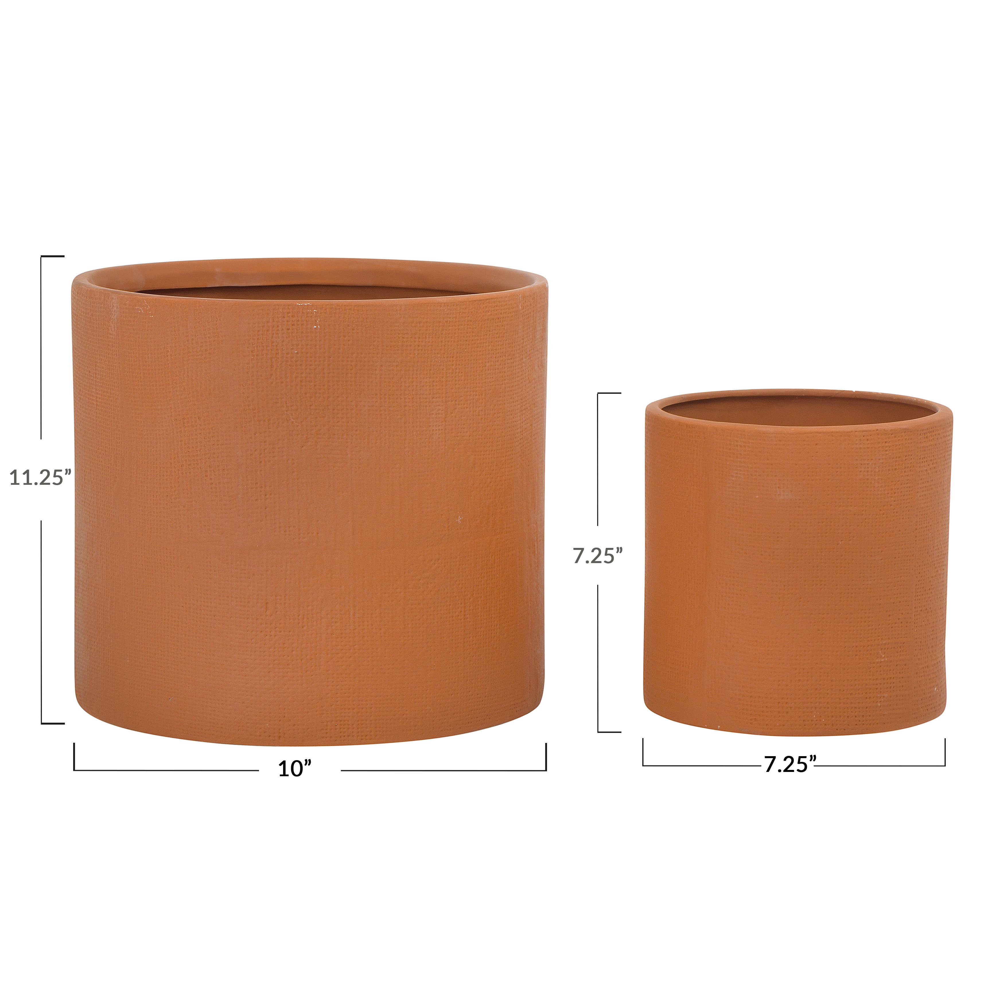 Hello Honey&#xAE; Stoneware Planters with Embossed Cross Hatch Texture Set