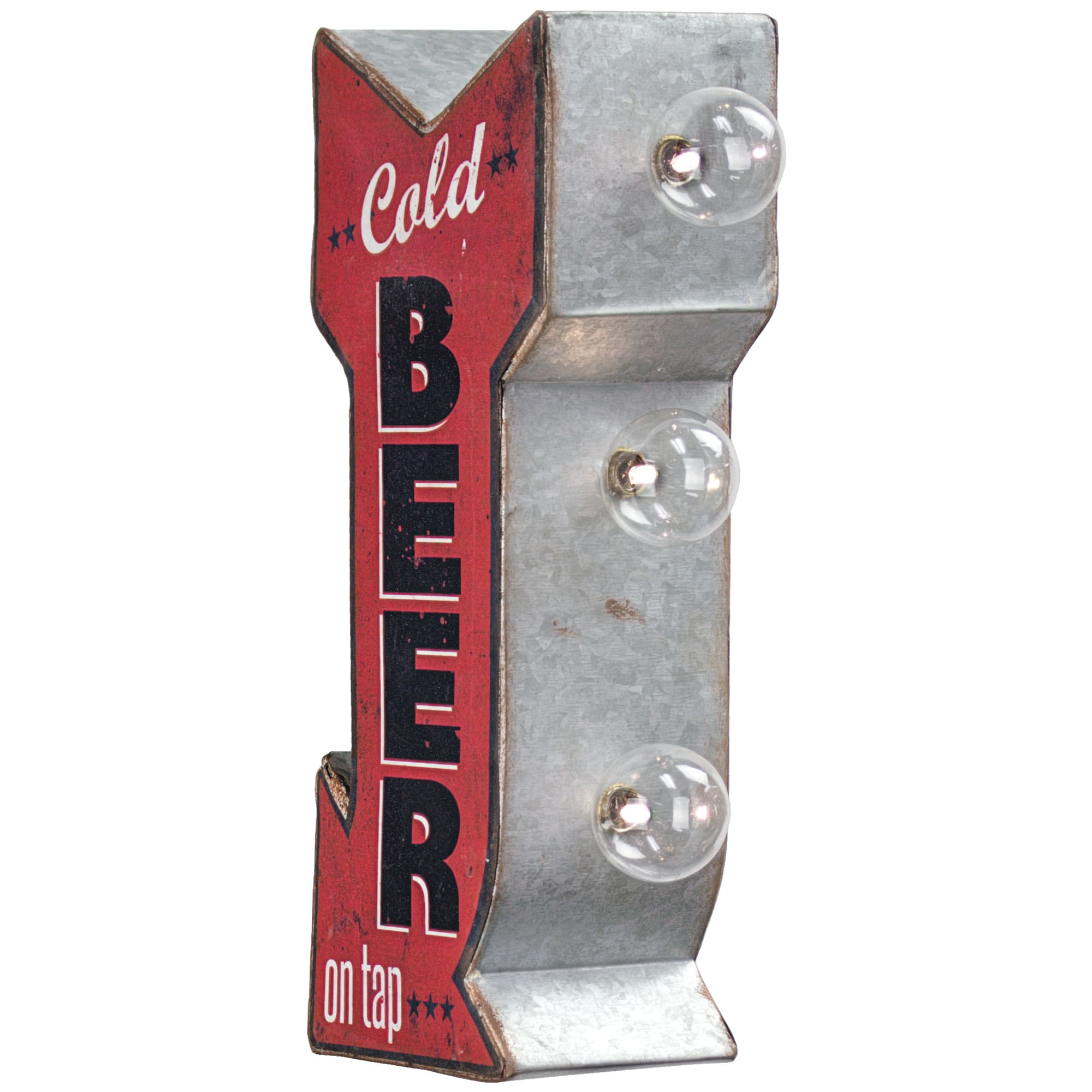 Vintage Old Style On Tap Beer Light Up Sign 3 Sided Plastic
