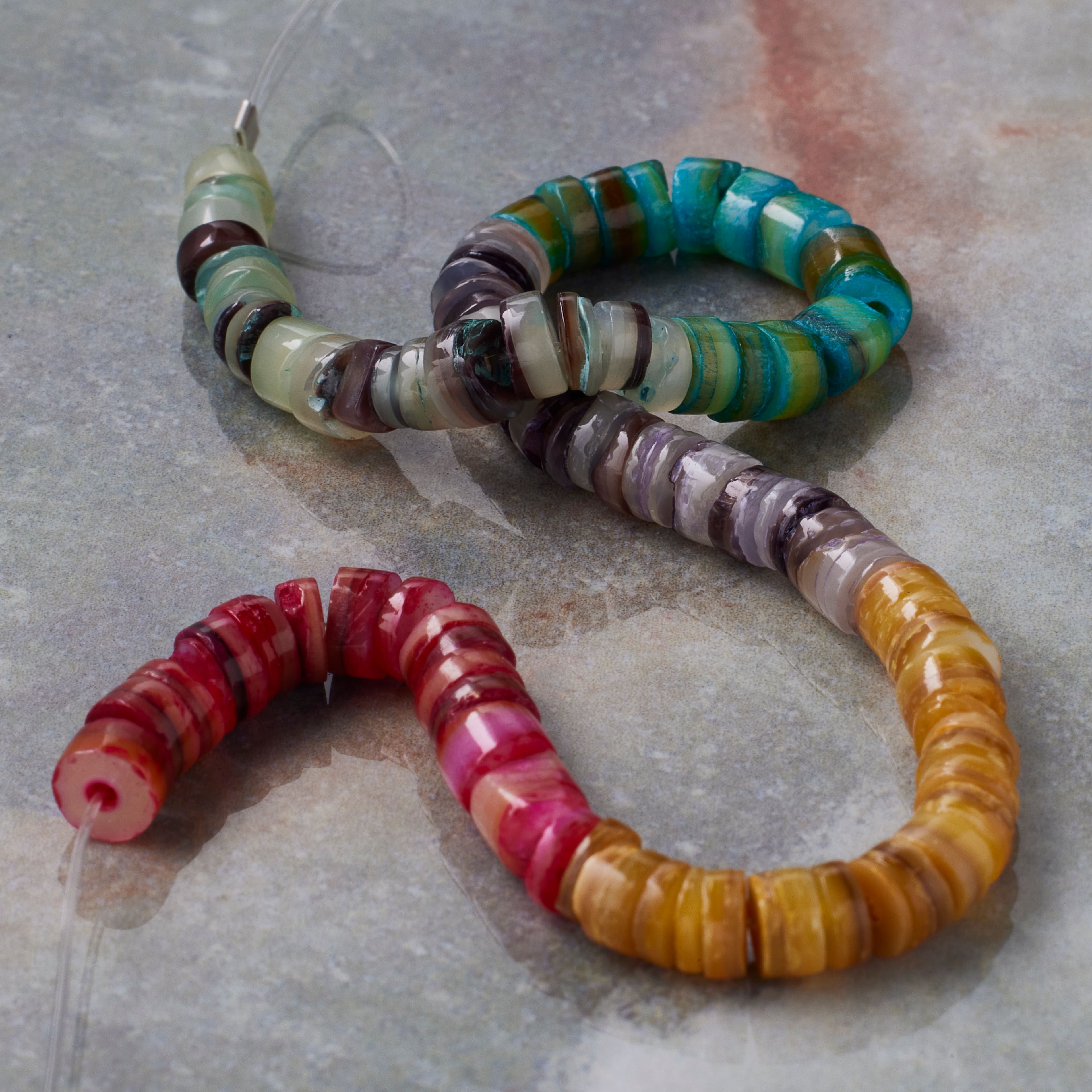 12 Pack: Multicolored Dyed Shell Heishi Beads, 4.5mm by Bead Landing™
