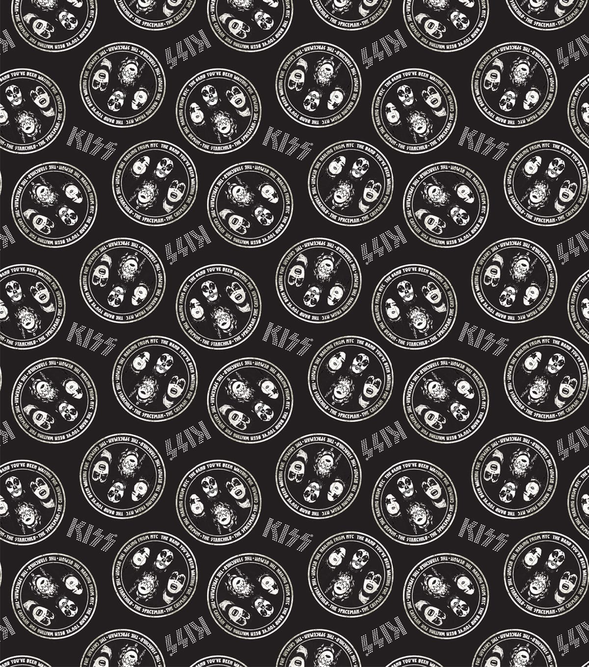 Epic Kiss Rock Names Cotton Fabric