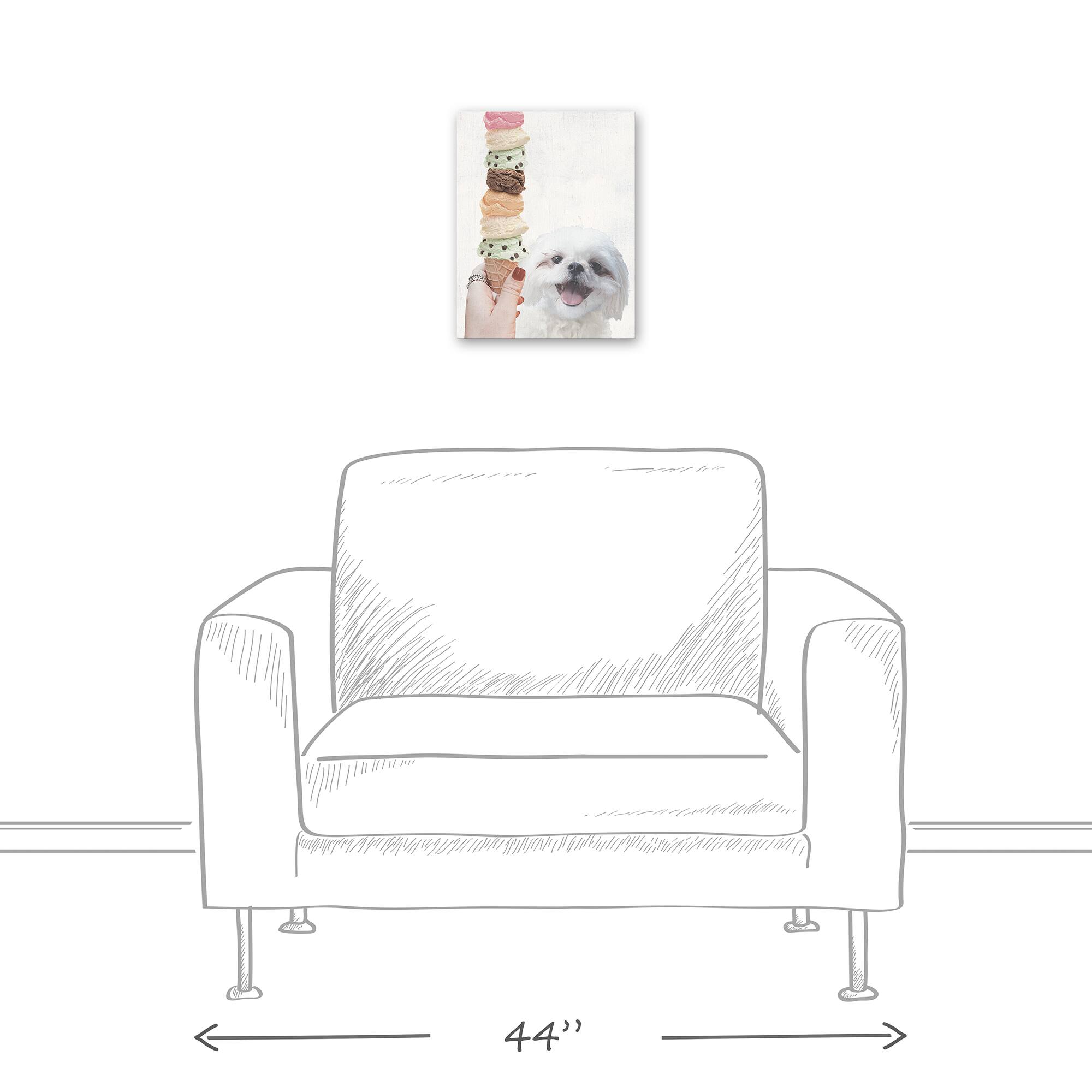 Shih Tzu With Ice Cream 1 Canvas Wall Art