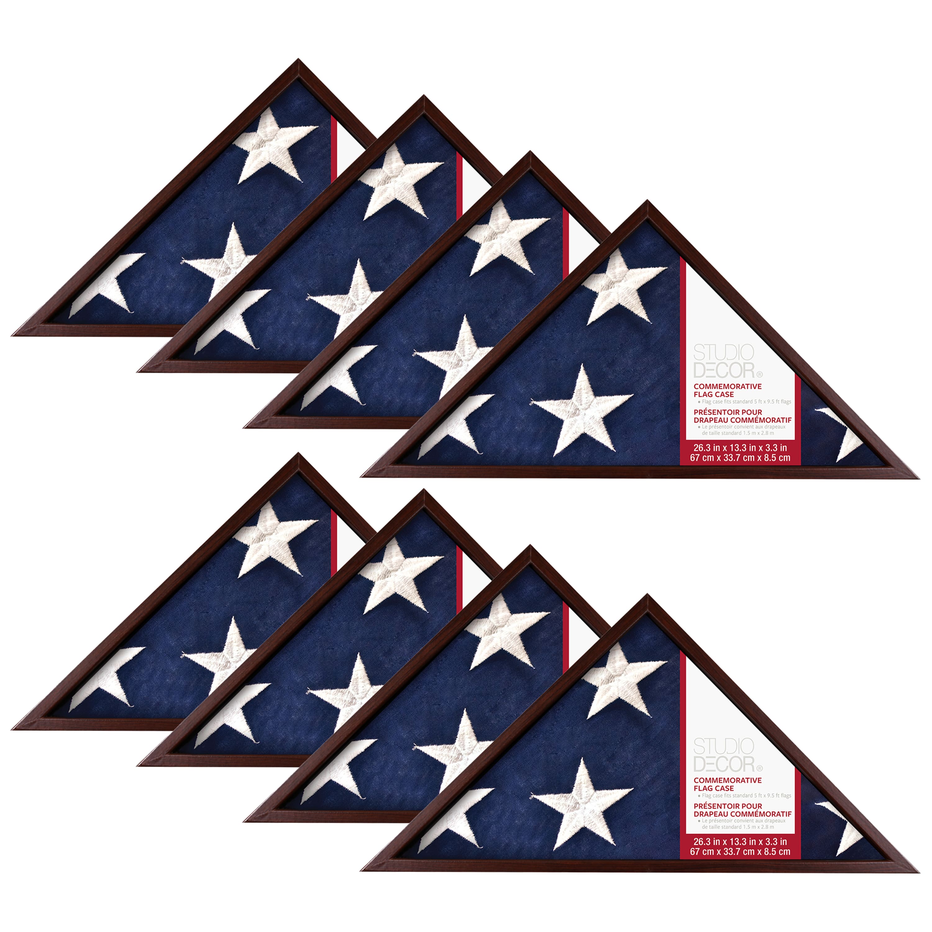 8 Pack: Mahogany Memorial Flag Case by Studio D&#xE9;cor&#xAE;