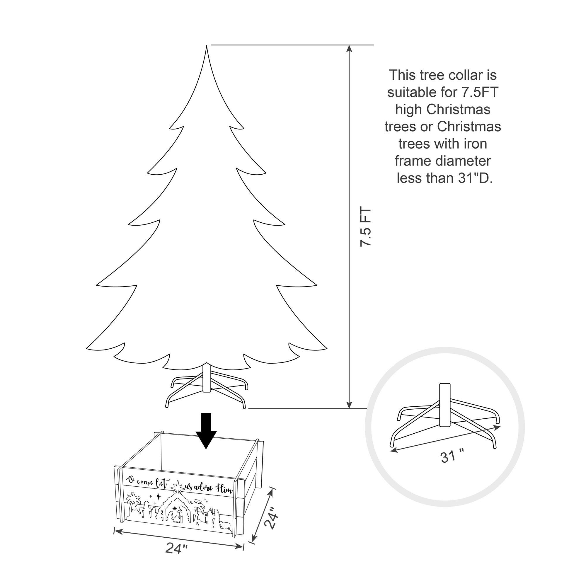 Glitzhome&#xAE; 24&#x22; Nativity Scene Tree Collar