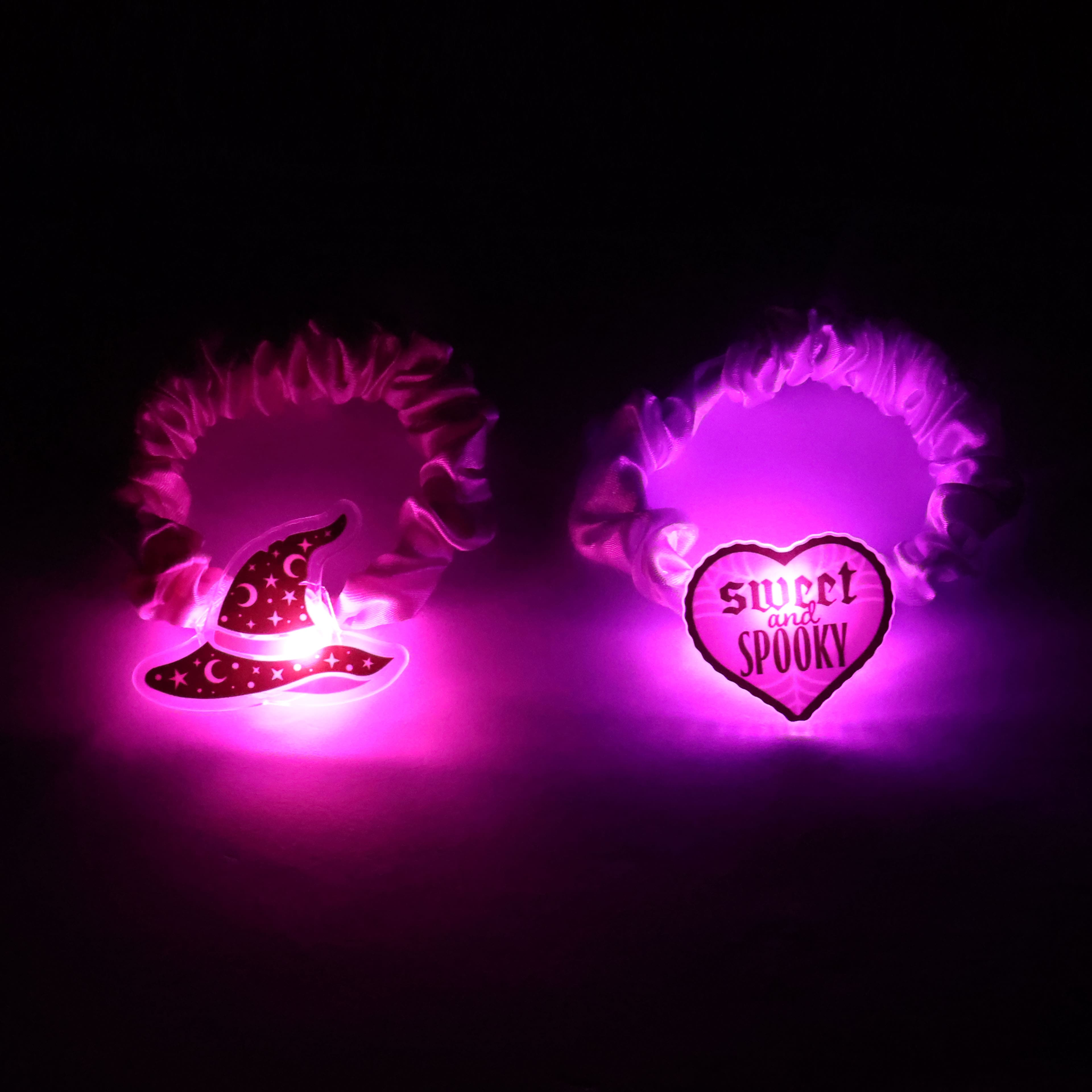Witch Hat &#x26; Heart Light-Up Scrunchies
