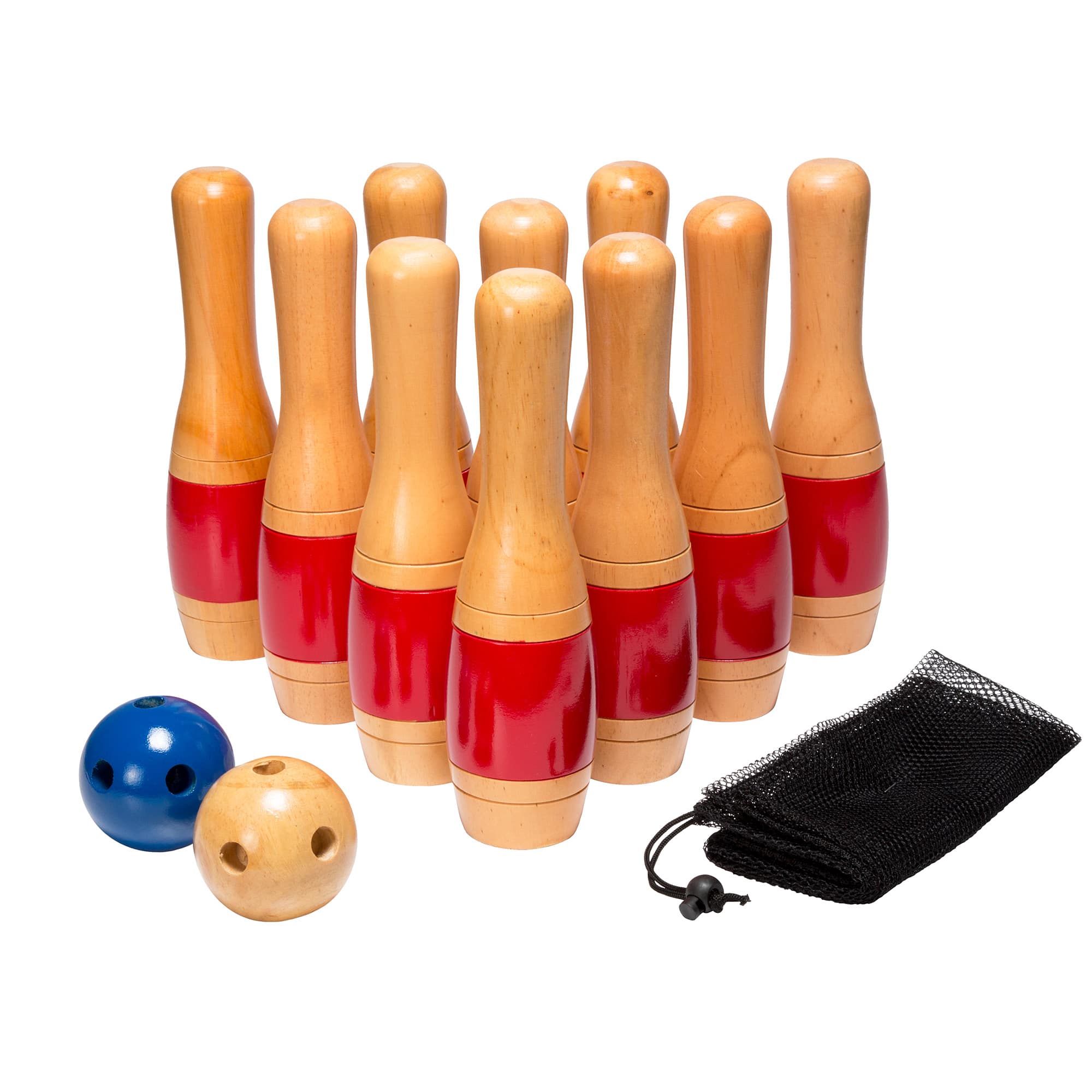 8 Inch Wooden Lawn Bowling Game Set Indoor Outdoor Kids Adults Fun 