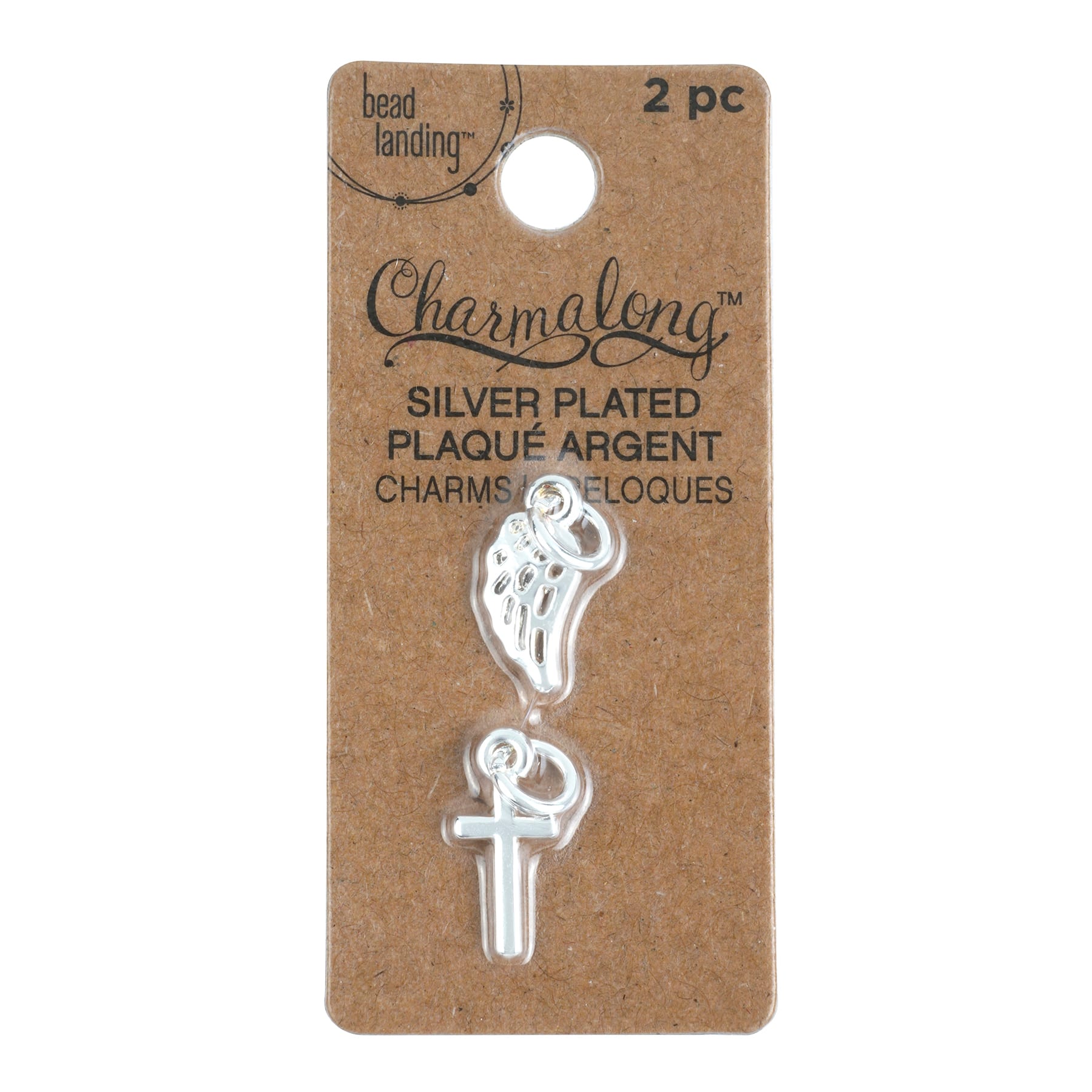 Charmalong&#x2122; Silver Wing &#x26; Cross Charms by Bead Landing&#x2122;