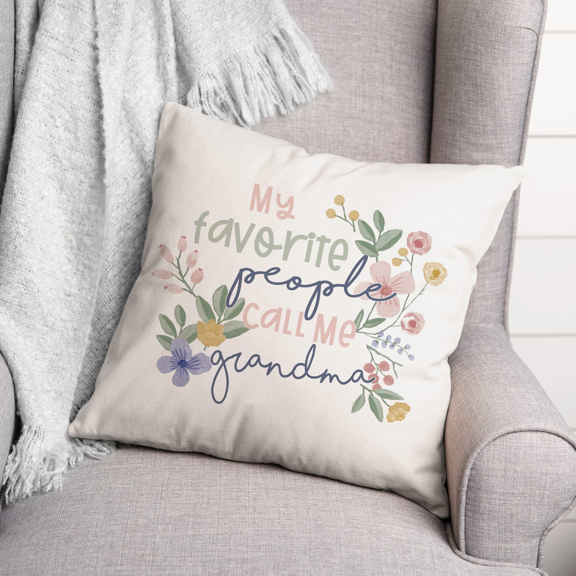 My Favorite People Call Me Grandma Throw Pillow
