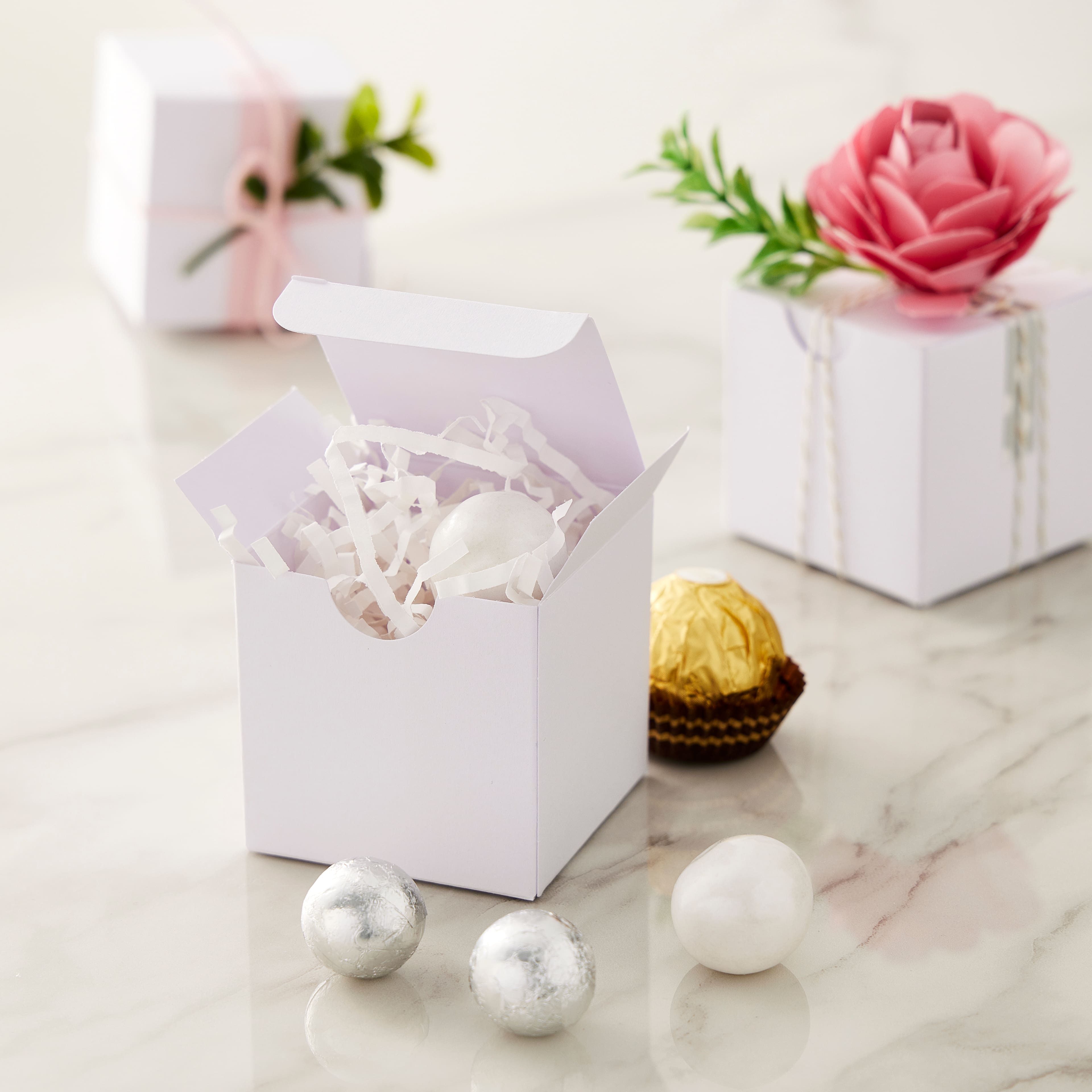 8 Packs: 100 ct. (800 total) Occasions White Favor Boxes by Celebrate It&#x2122;