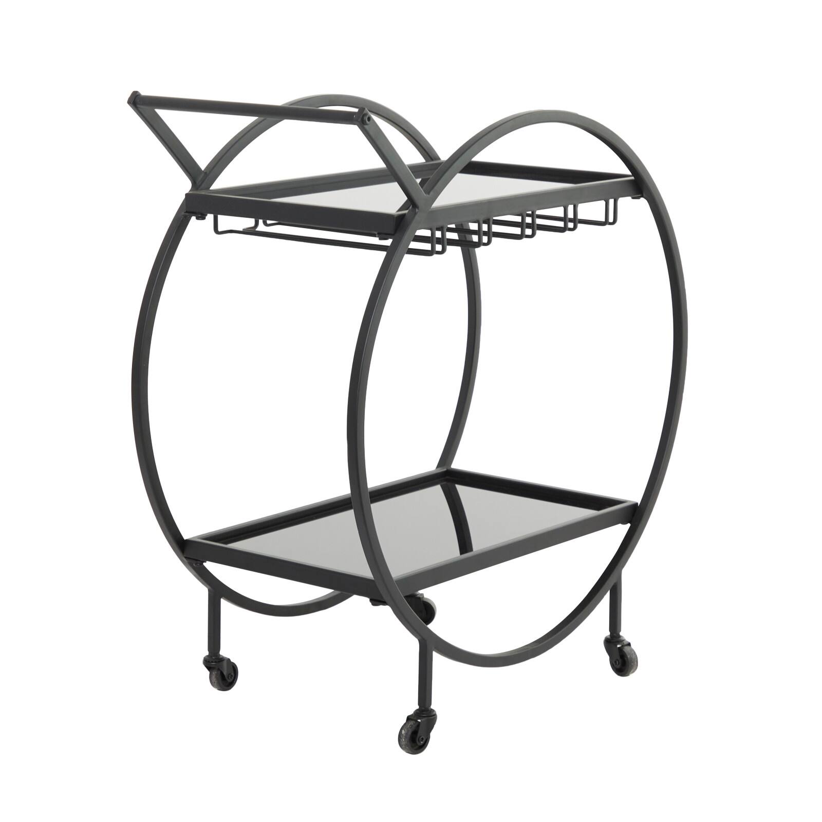 31&#x22; Metal Contemporary Bar Cart